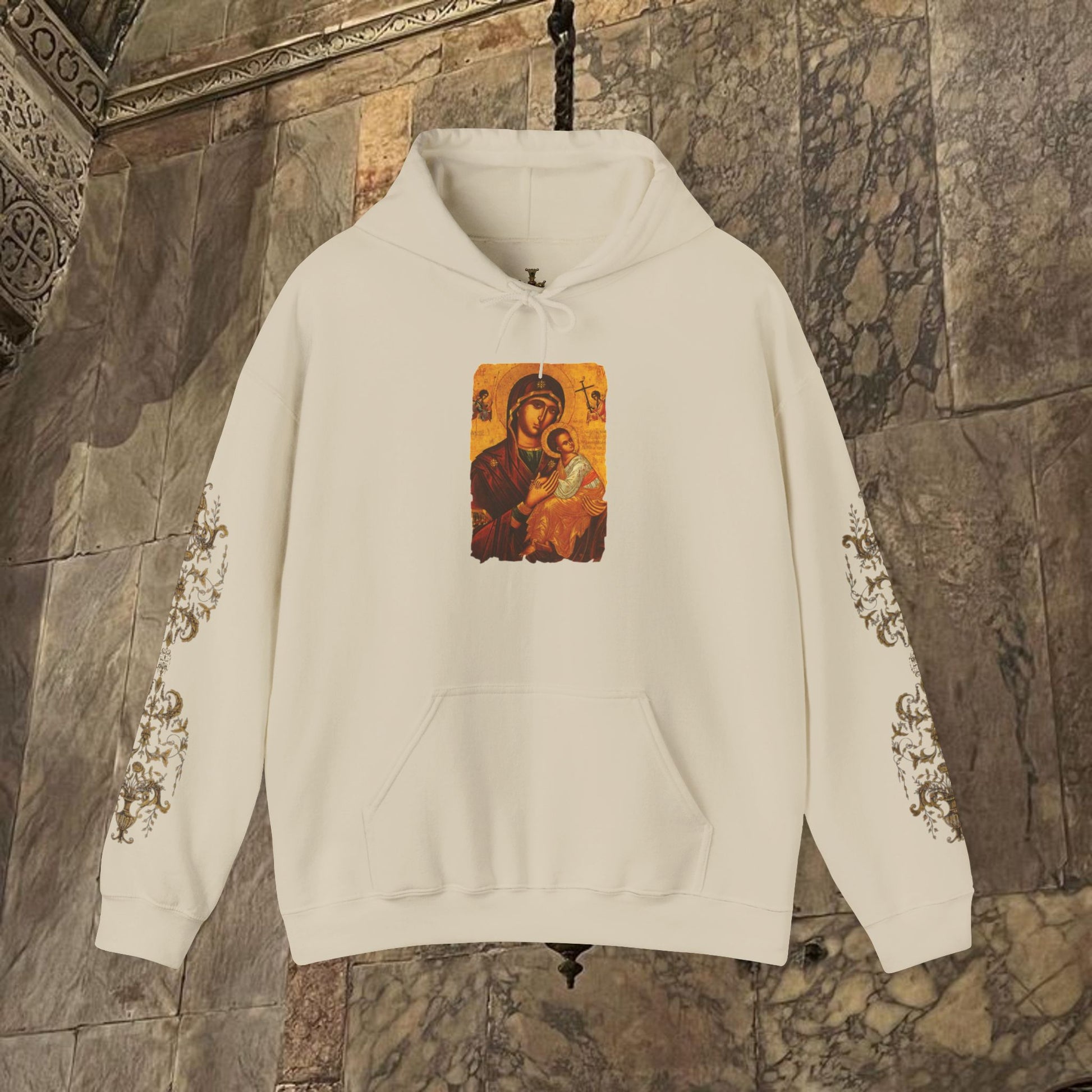 Byzantine Art Hoodie - Mother and Child Design