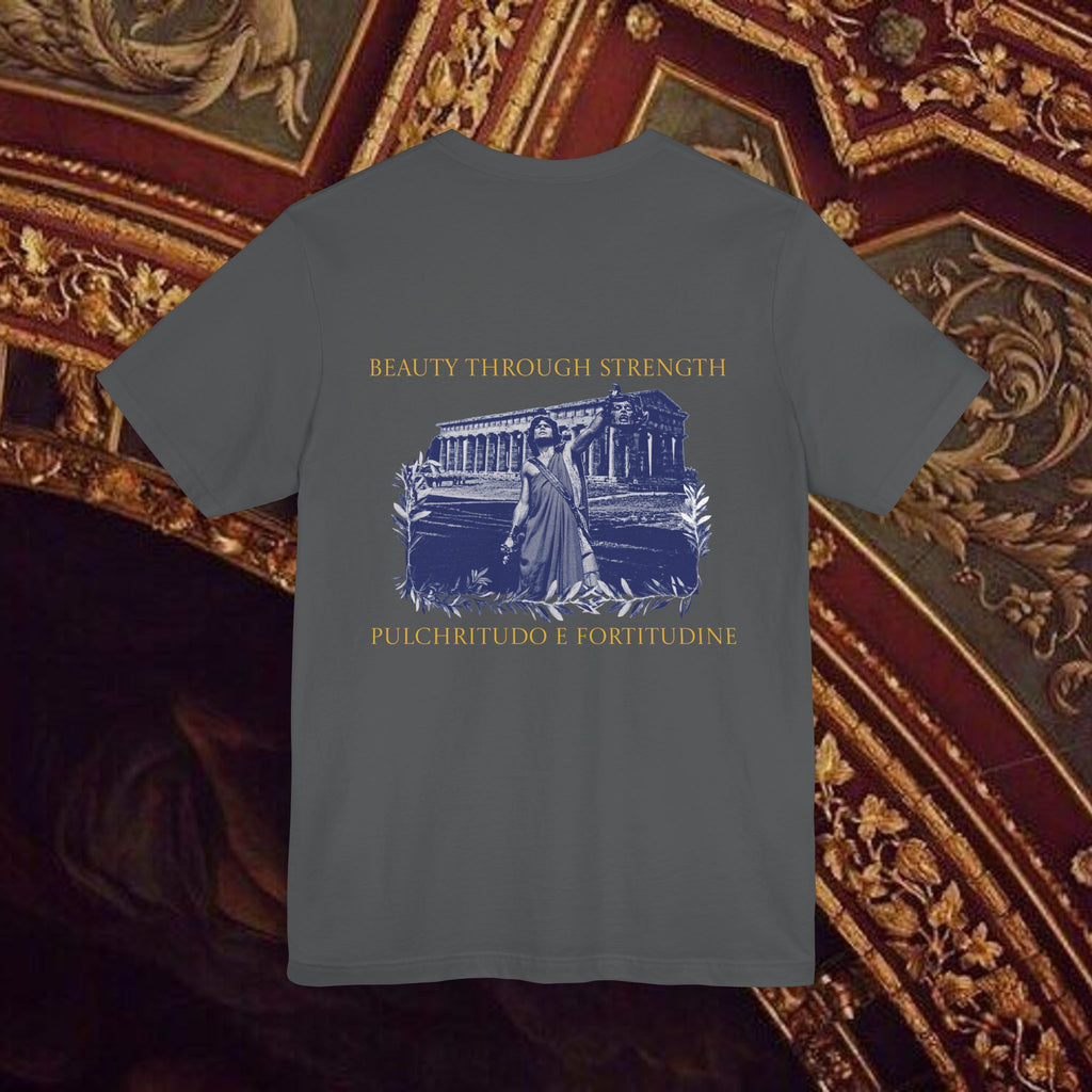 Title: The Hero's Victory Classically-Themed Cotton Graphic T Shirt Back Version