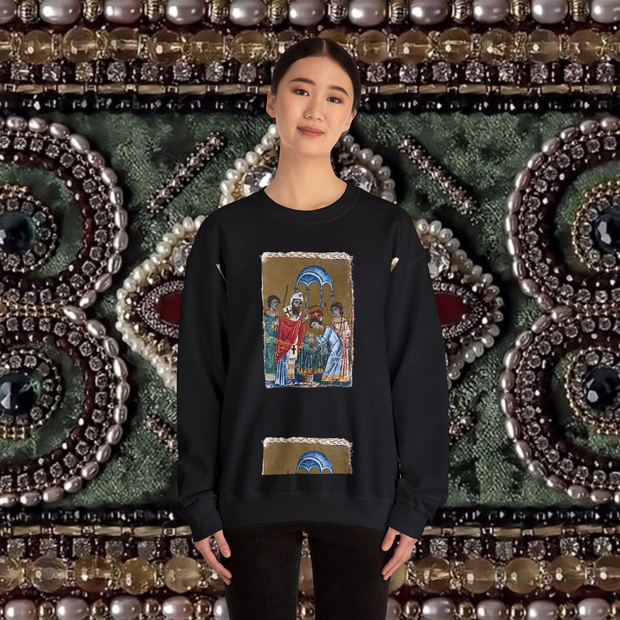 Armenian Manuscript Crewneck Graphic Sweatshirt