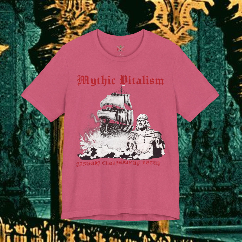 Mythic Vitalism, Sanguis Christianus Vetus Exploration and Adventure Inspired Graphic T Shirt Front Version