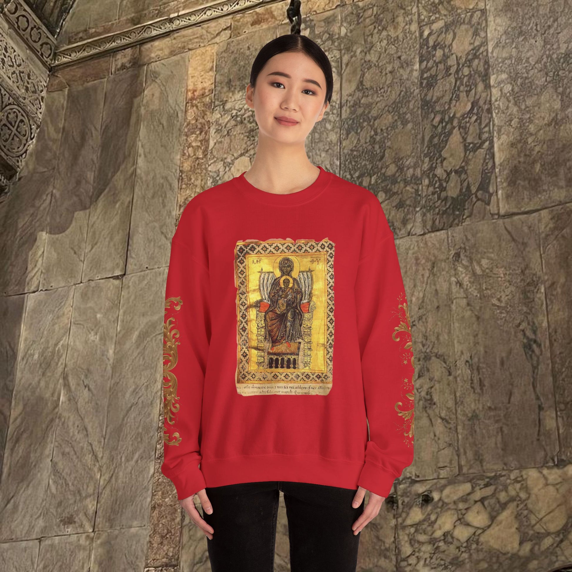 Byzantine Manuscript Art Sweatshirt Ancient design