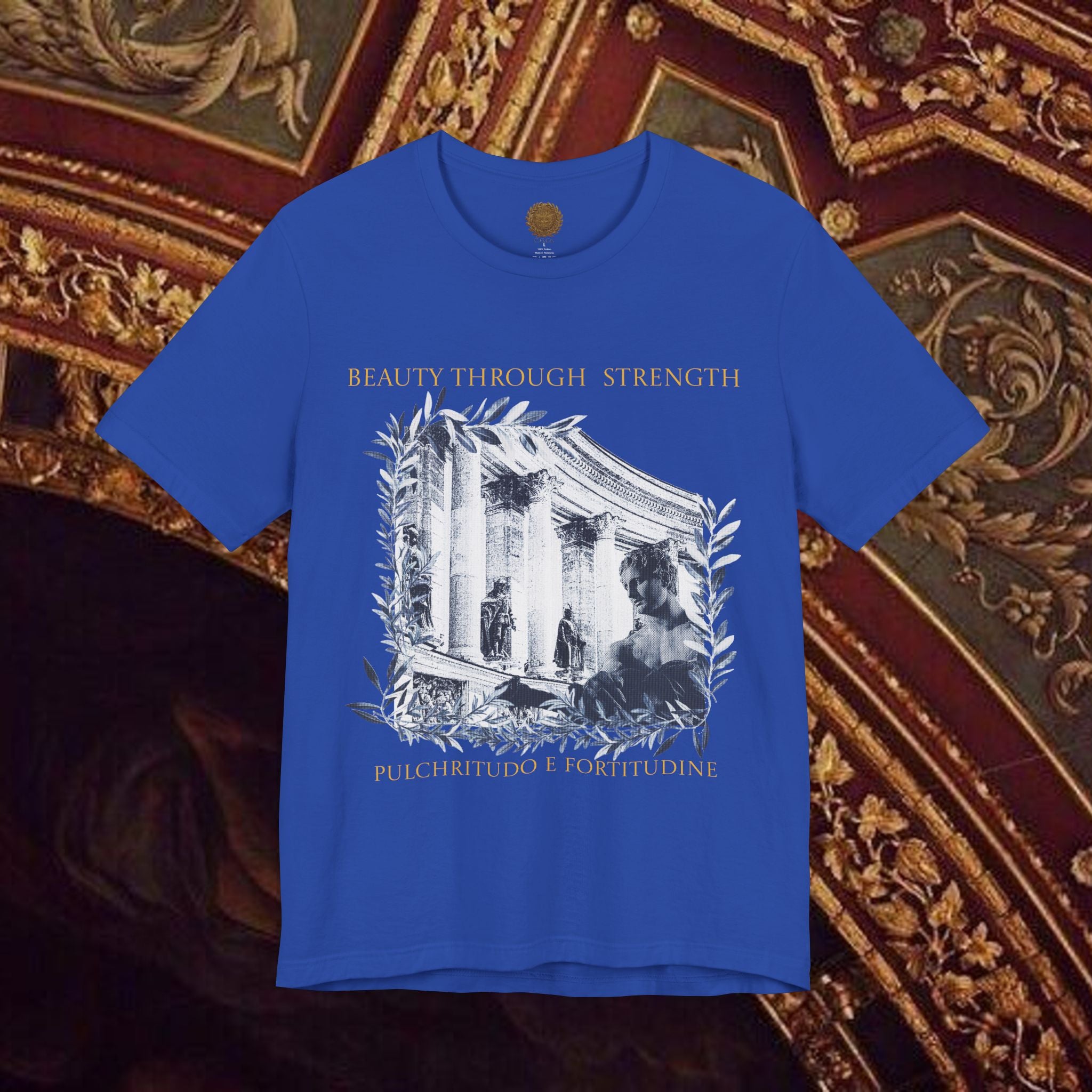 Beauty Through Strength Classically-Inspired Cotton Graphic T-Shirt