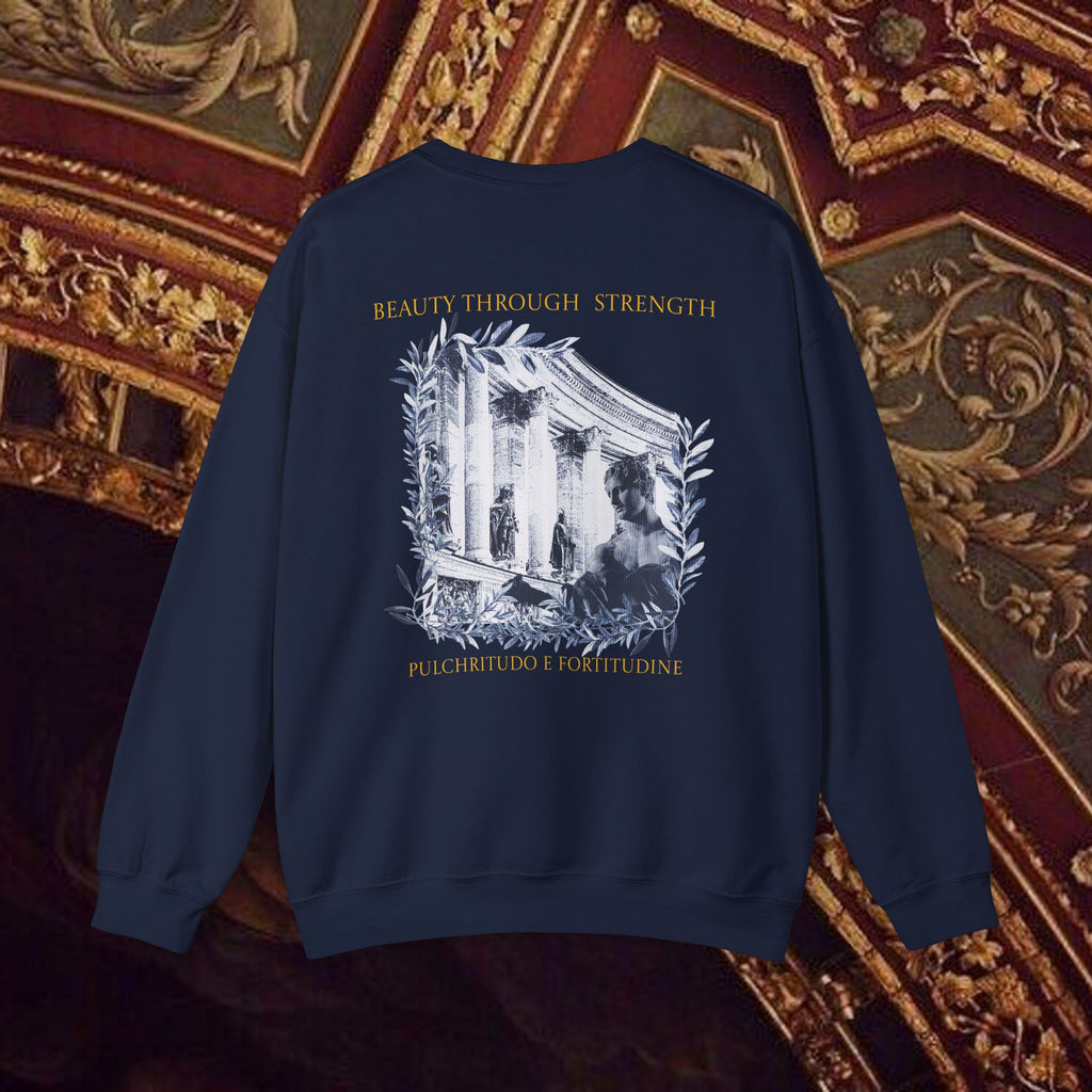 Beauty Through Strength Classically-Inspired Cotton Graphic Sweatshirt Back Version