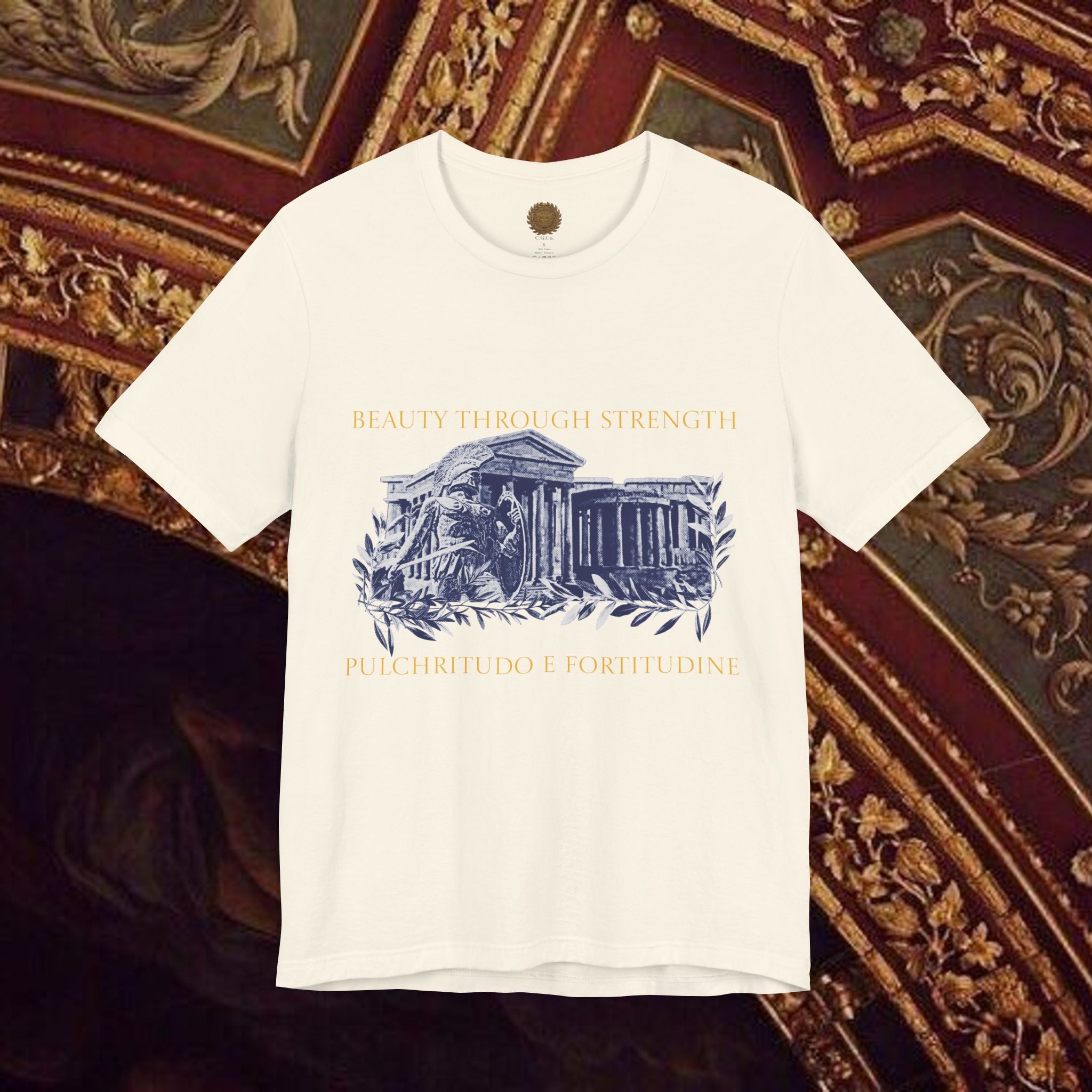Guardian of the Temple Classically- Inspired Cotton Graphic T Shirt