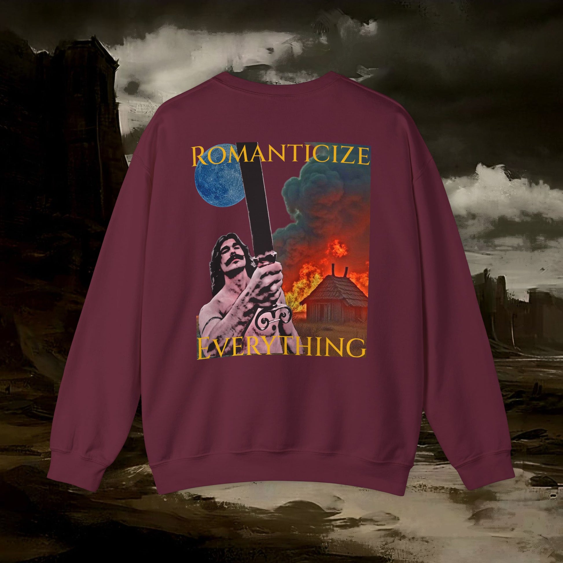 The Barbarian's Mirror Fantasy Medieval Inspired Unisex Sweatshirt Back Version