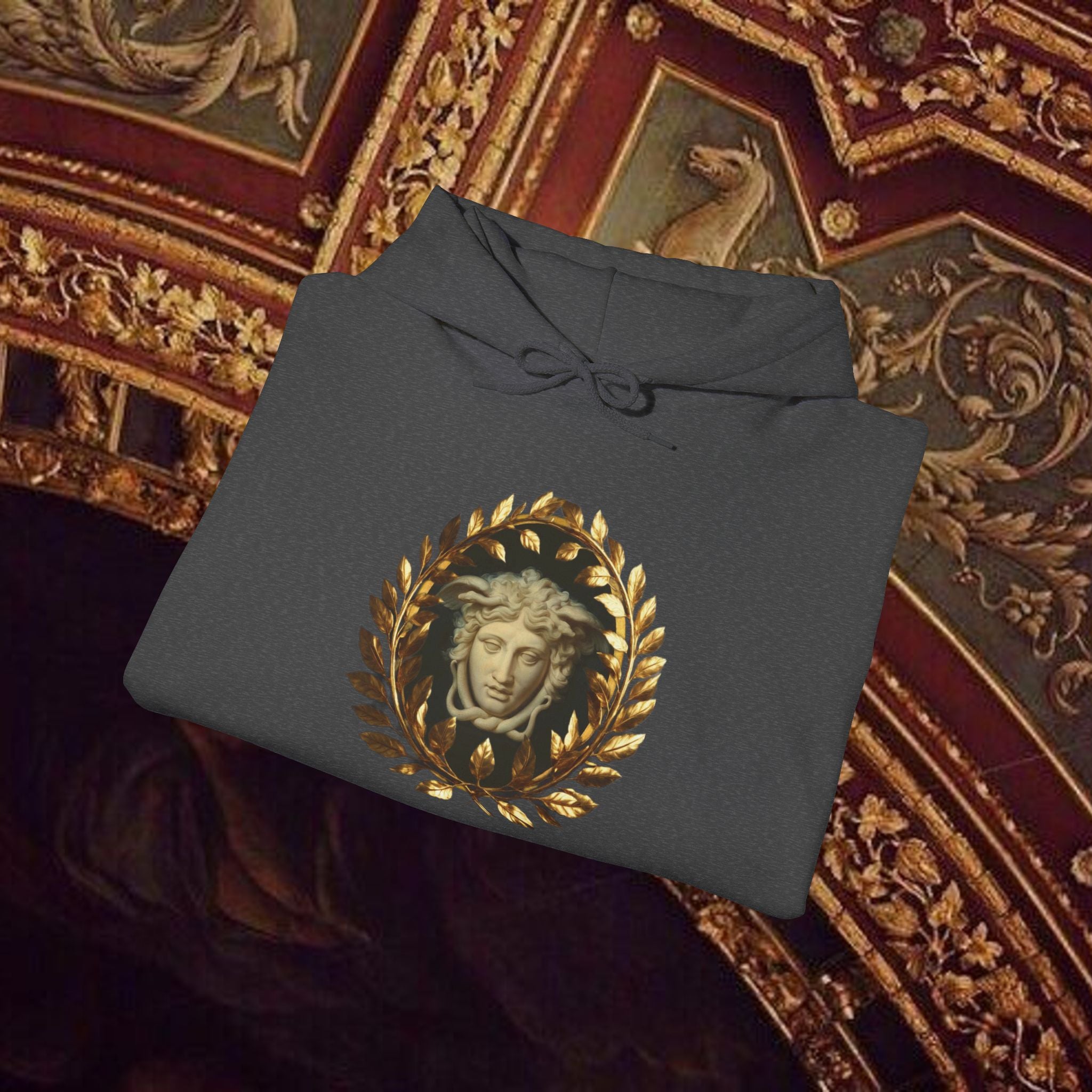 Medusa's Gaze Classical Mythology Inspired Unisex Heavy Blend Hooded Graphic Sweatshirt