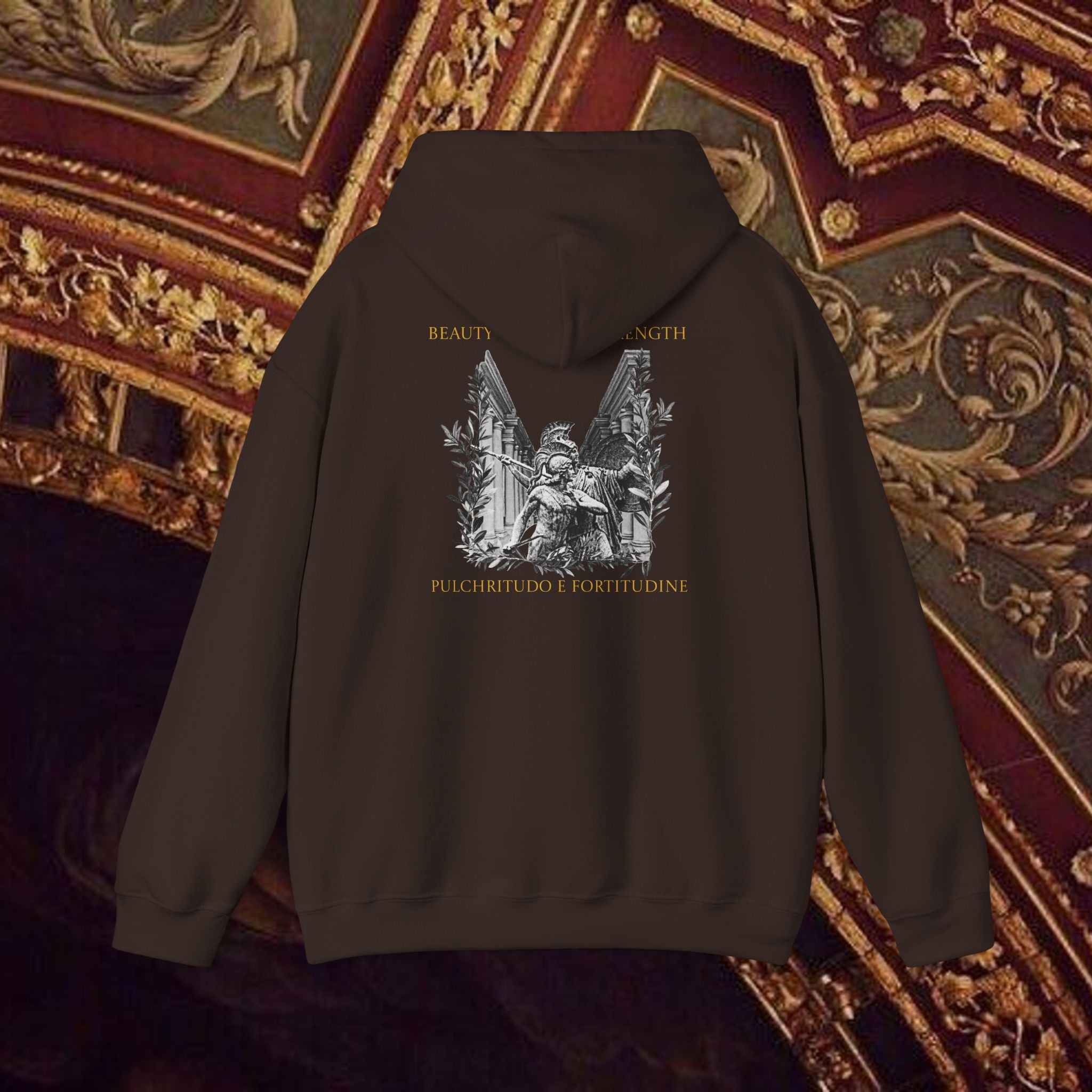 The Goddess's Protection Classically-Inspired Cotton Graphic Hoodie Back Version