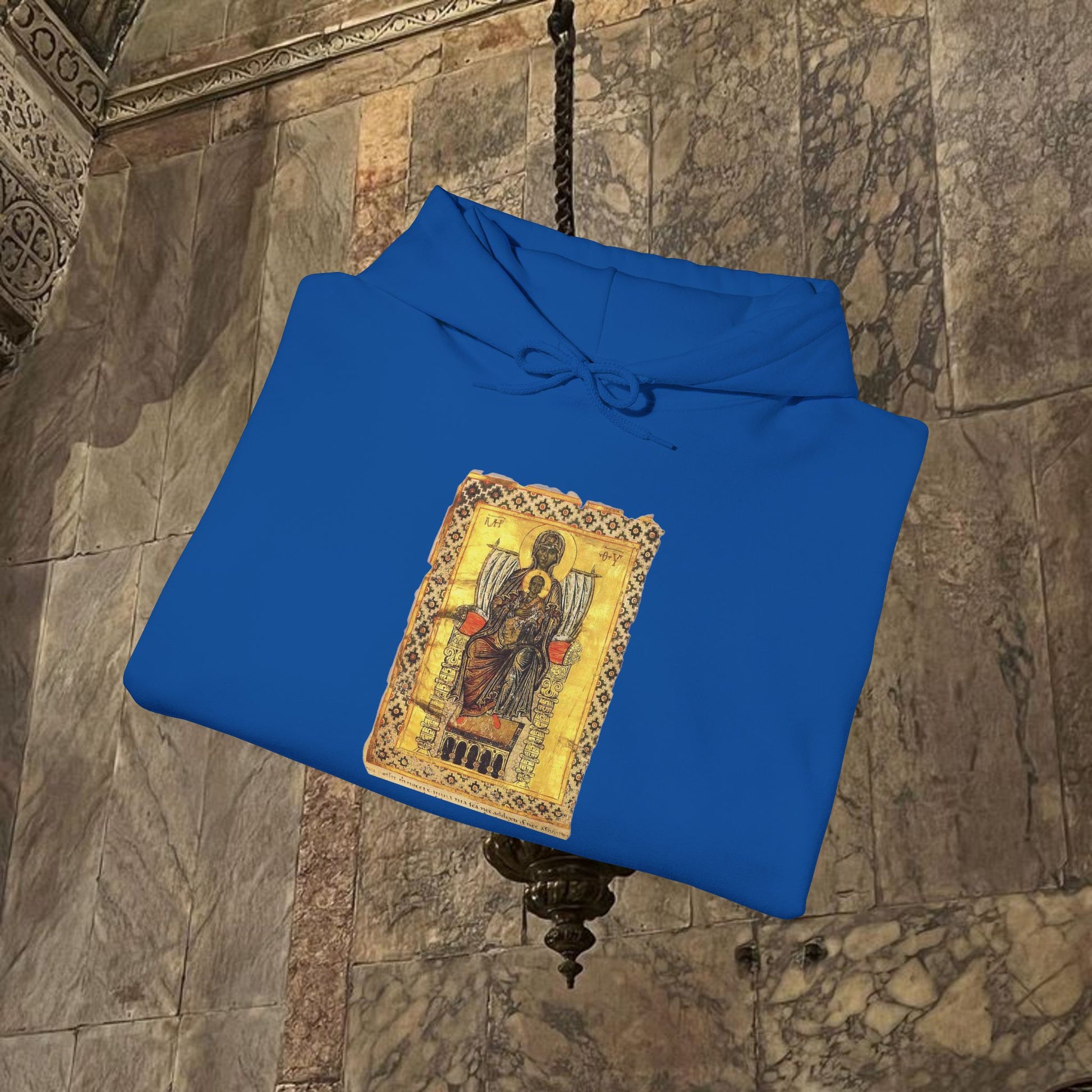 Byzantine Manuscript Art Hoodie - Orthodox Icon Design