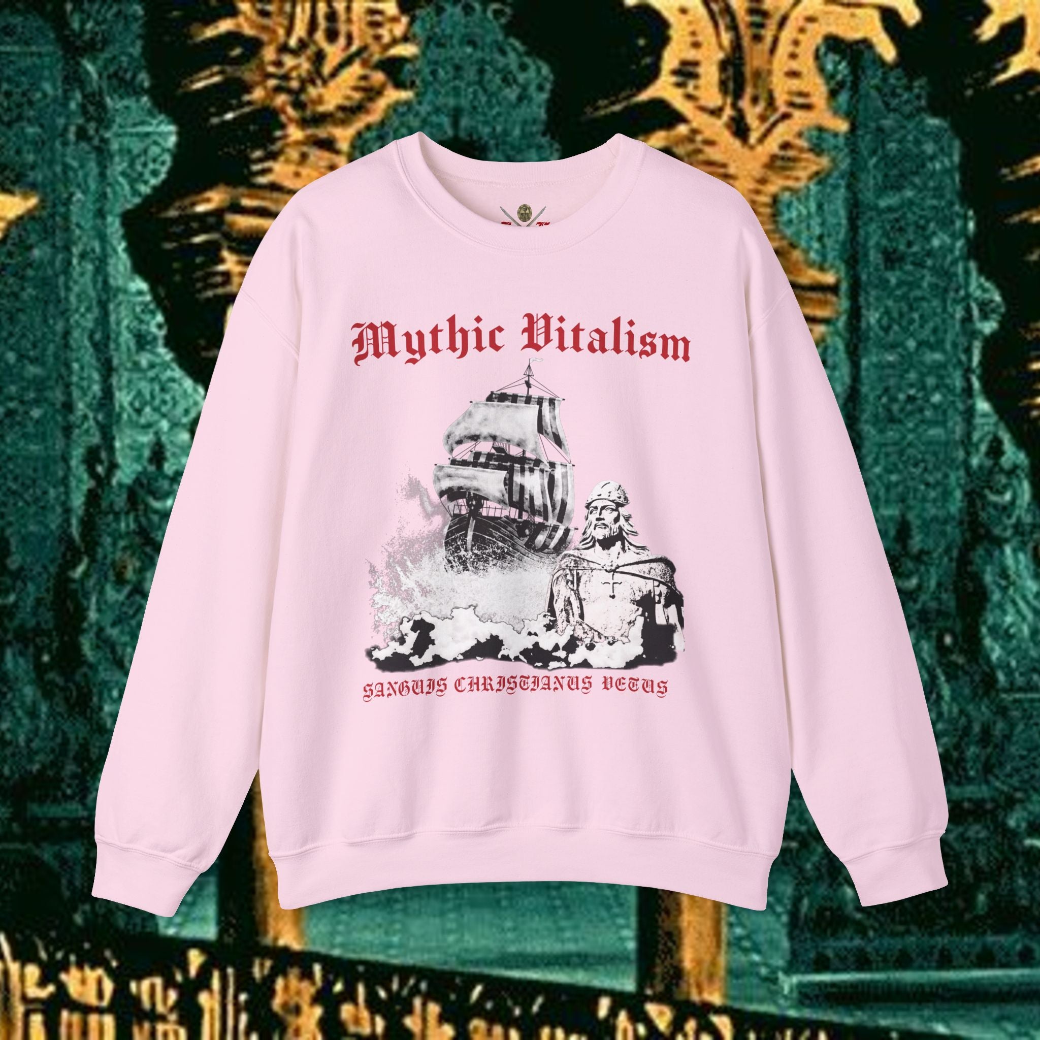 Mythic Vitalism, Sanguis Christianus Vetus  Exploration and Adventure Inspired Crewneck Sweatshirt