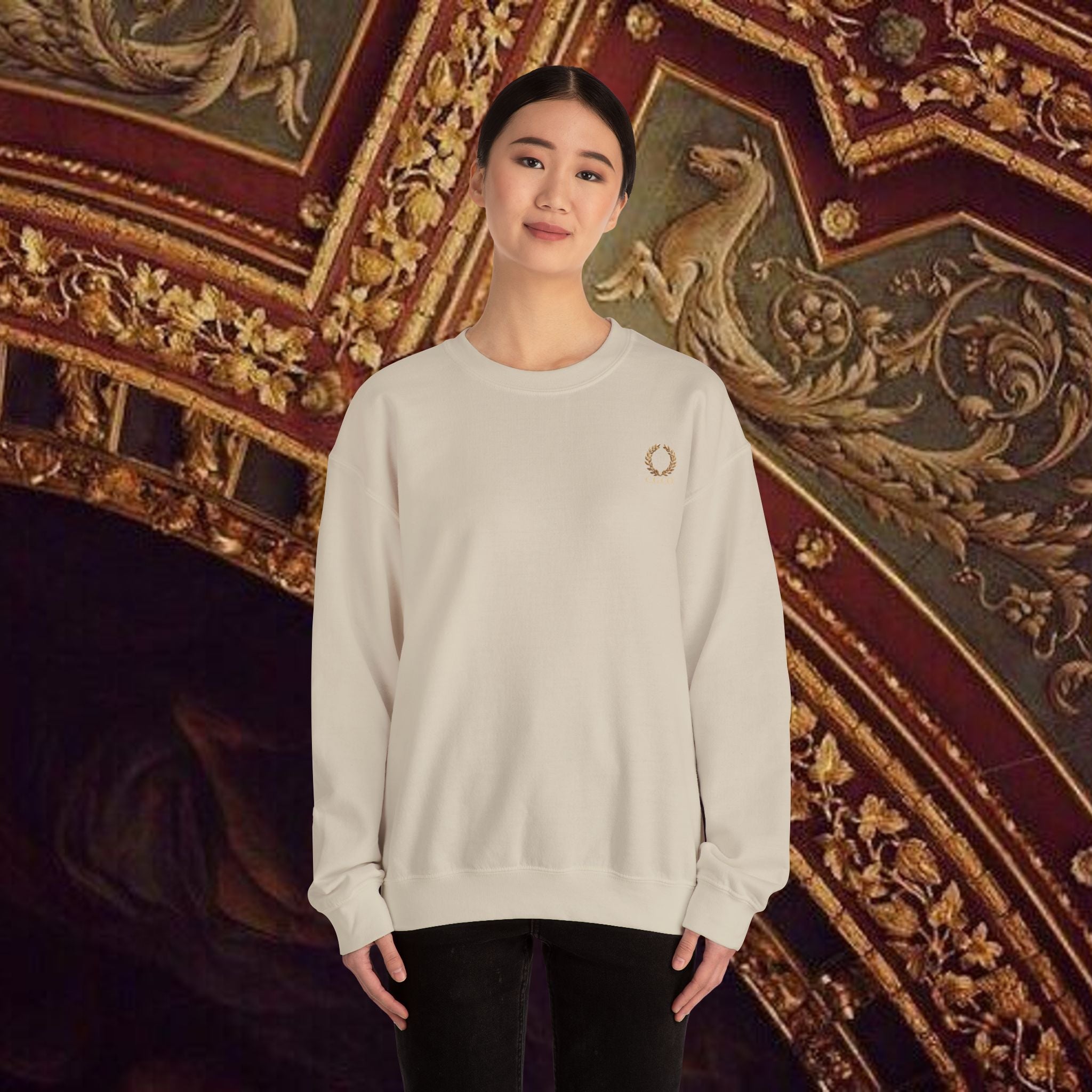 Beauty Through Strength Classically-Inspired Cotton Graphic Sweatshirt Back Version