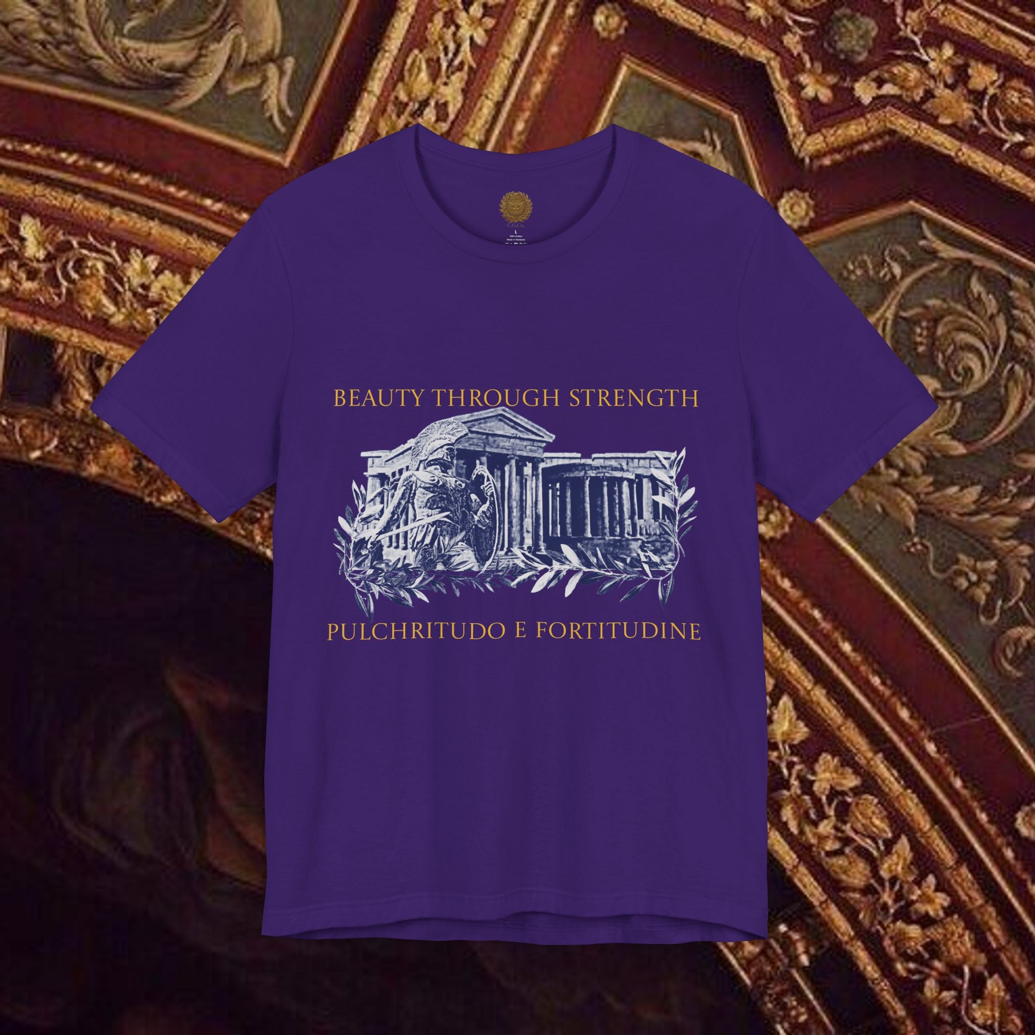 Guardian of the Temple Classically- Inspired Cotton Graphic T Shirt