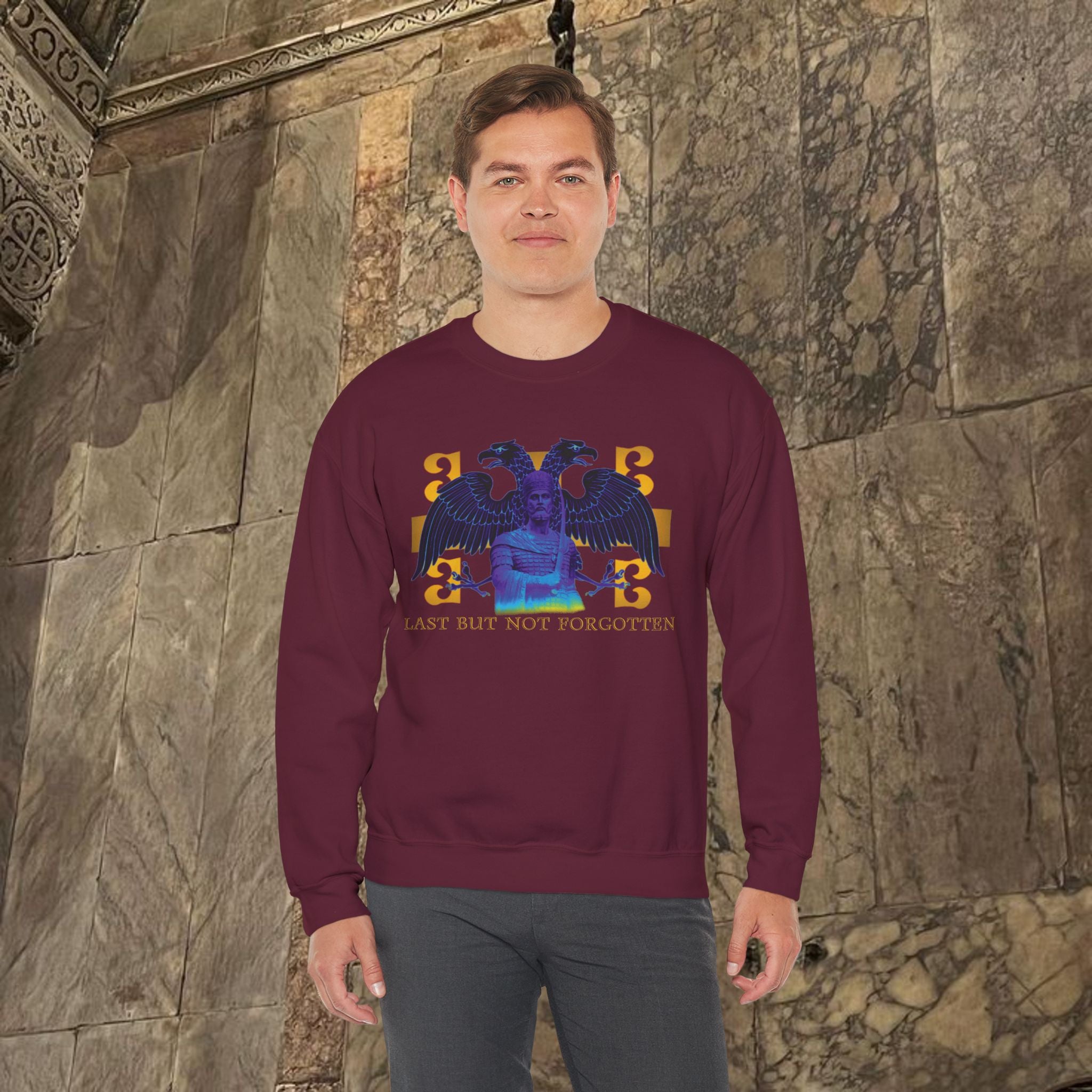 The Last Great Emperor Byzantine Inspired Graphic Crewneck Sweatshirt Front Version