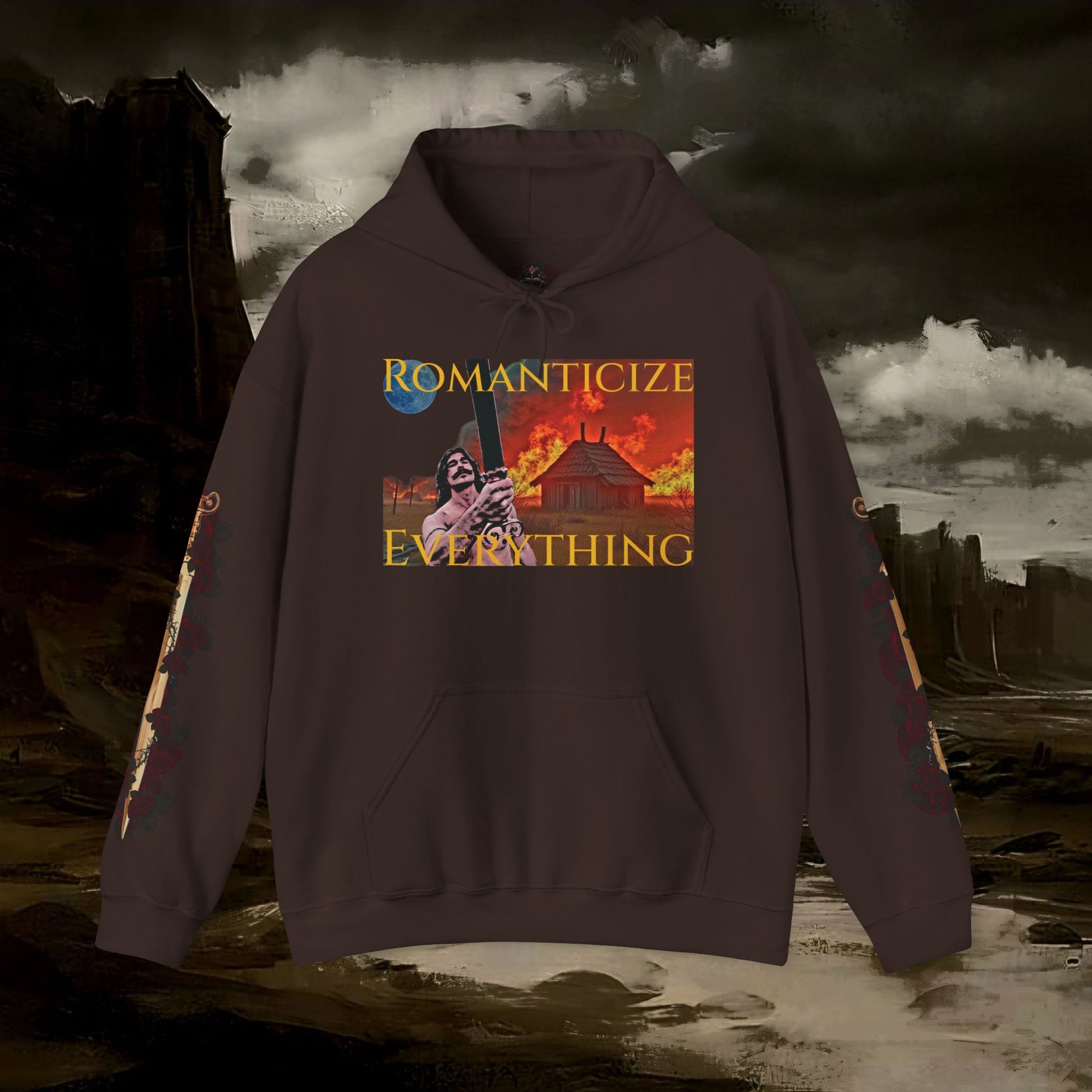 The Barbarian's Mirror Graphic Early Medieval Fantasy Inspired Hoodie