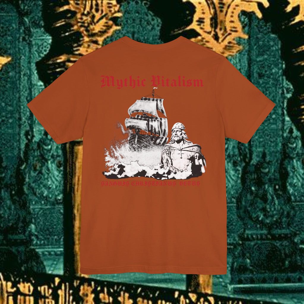 Mythic Vitalism, Sanguis Christianus Vetus Exploration and Adventure Inspired Graphic T Shirt Back Version