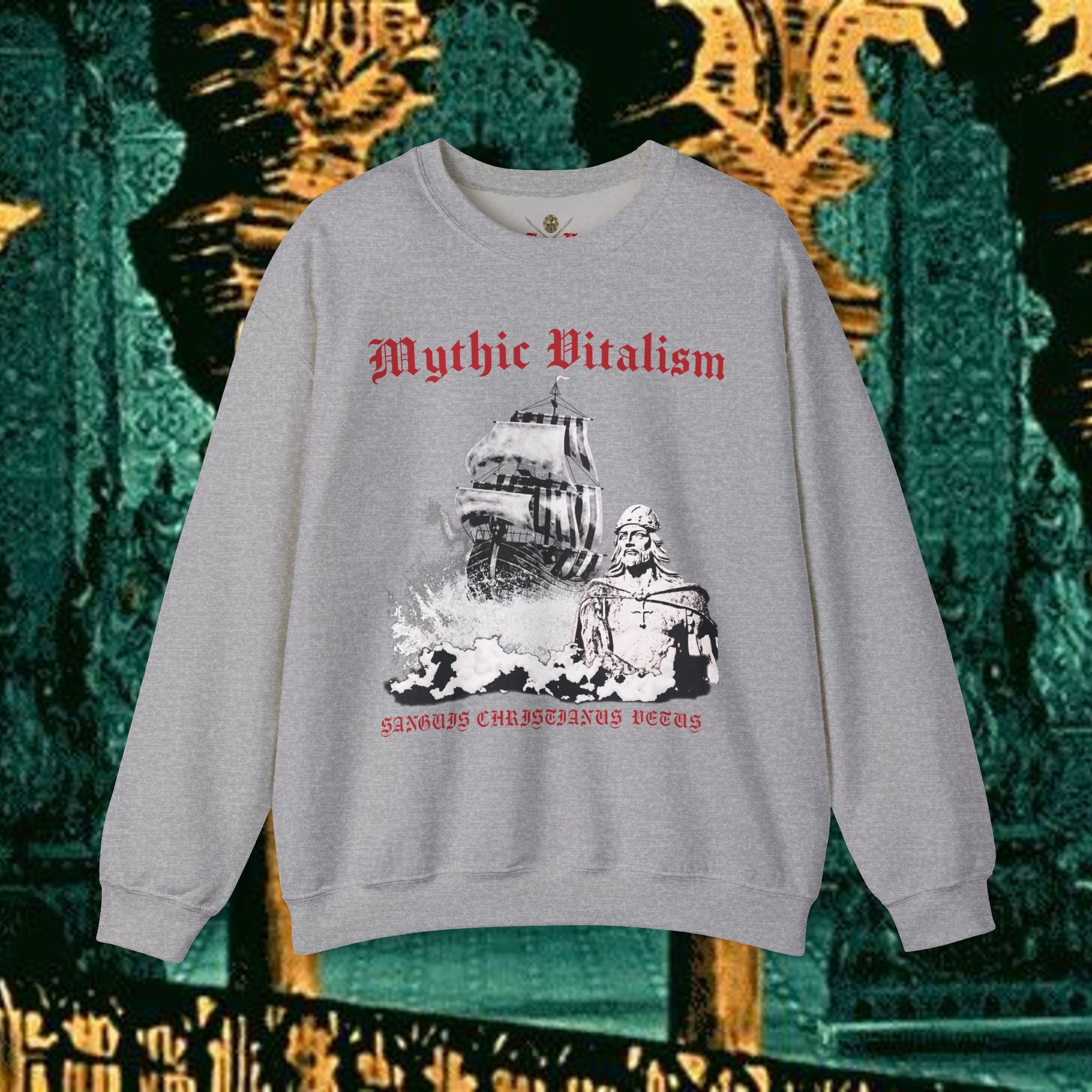 Mythic Vitalism, Sanguis Christianus Vetus  Exploration and Adventure Inspired Crewneck Sweatshirt