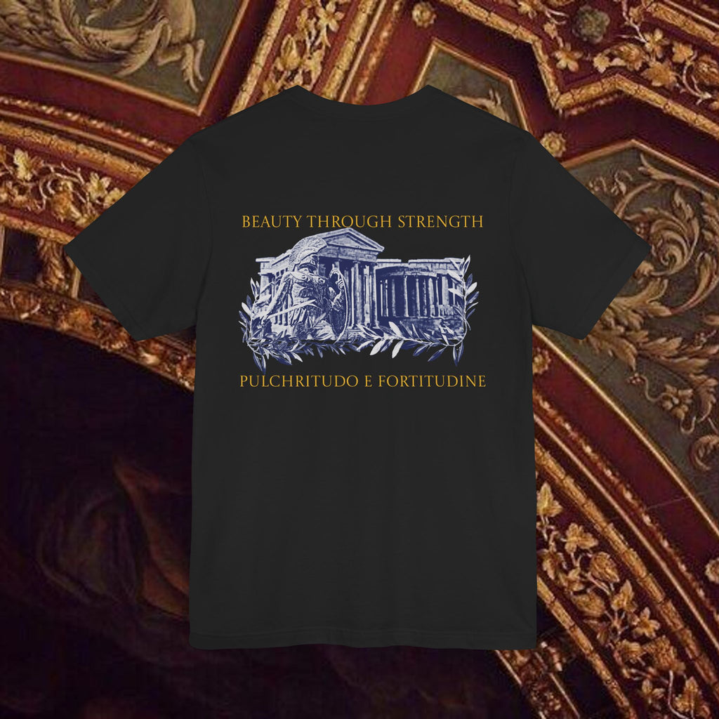 Guardian of the Temple Classically- Inspired Cotton Graphic T Shirt Back Version