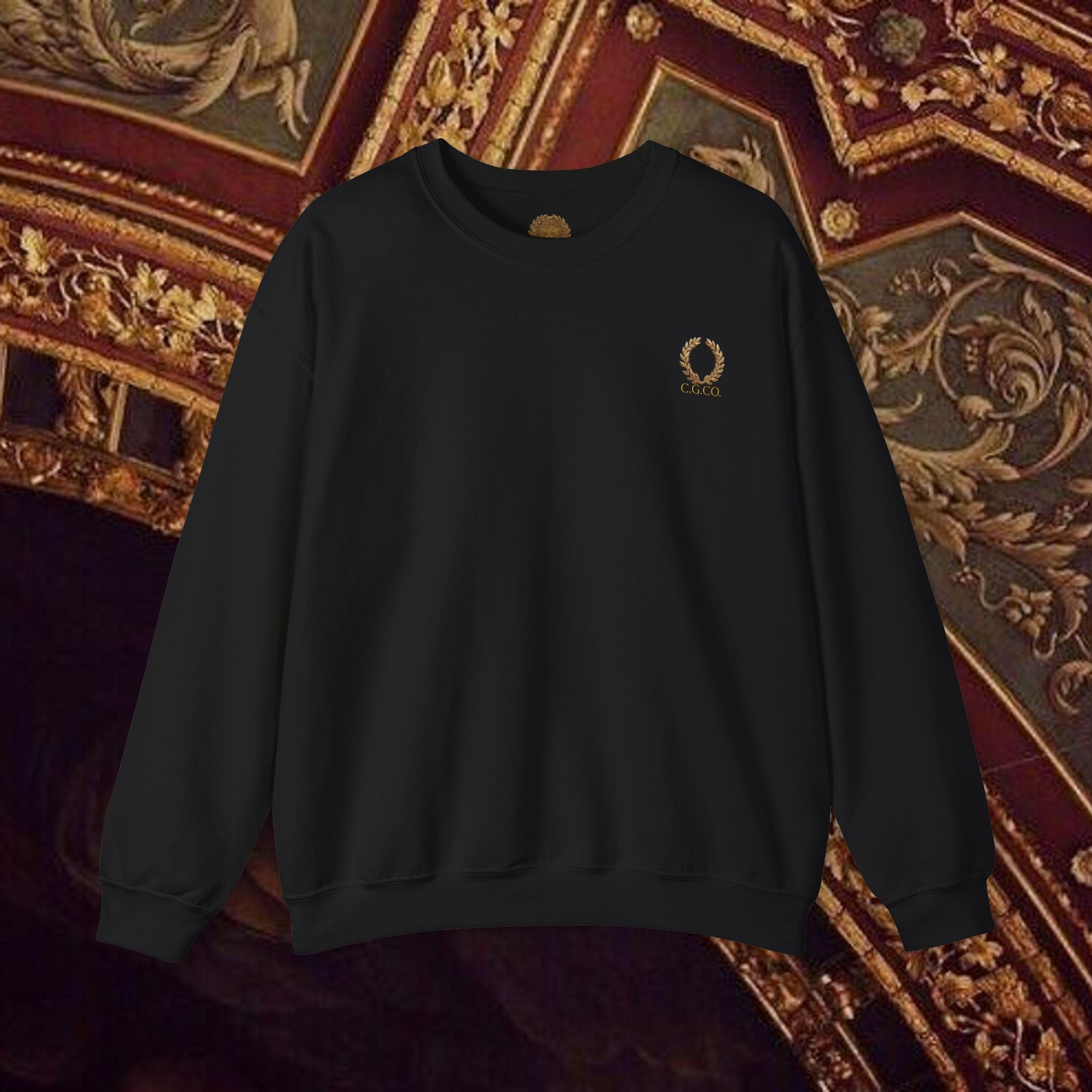 Guardian of the Temple Classically- Inspired Cotton Graphic Sweatshirt Back Version