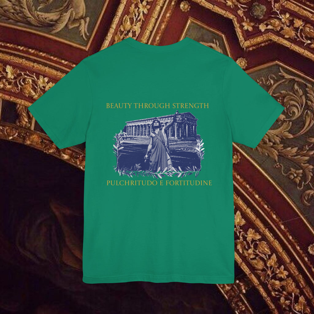 Title: The Hero's Victory Classically-Themed Cotton Graphic T Shirt Back Version