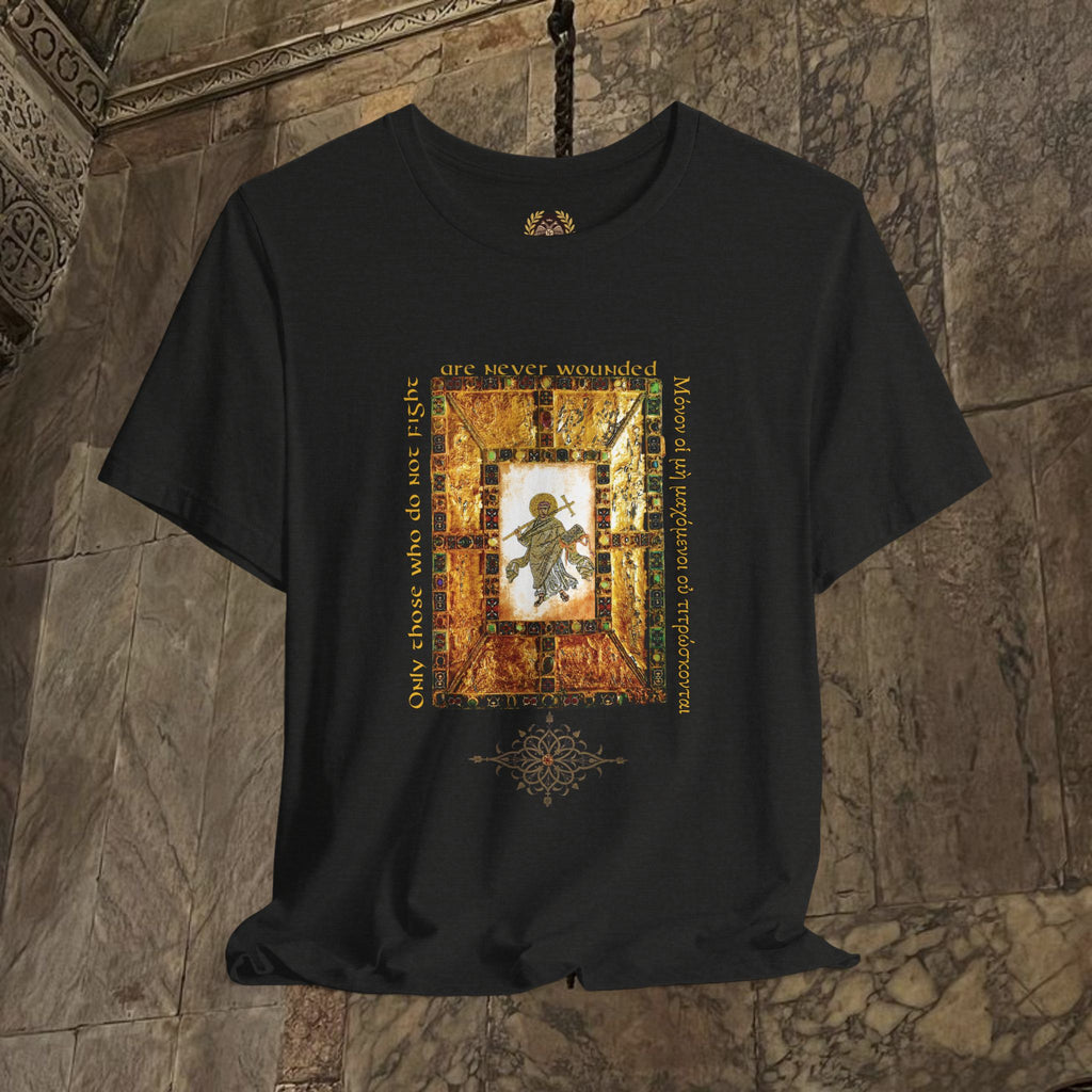 The Scholar's Manuscript Byzantine Inspired Medieval Cotton Graphic T-Shirt