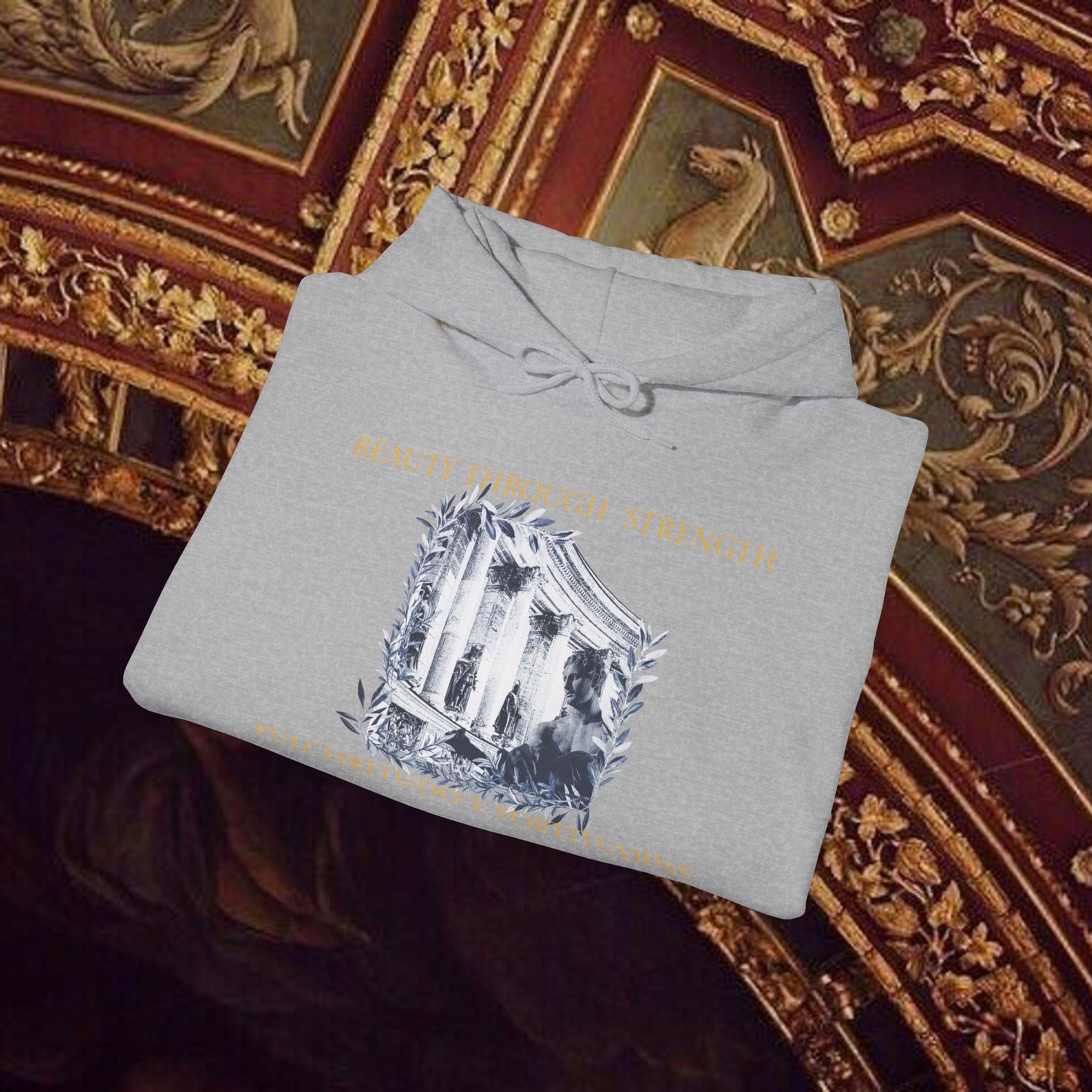 Beauty Through Strength Classically-Inspired Cotton Graphic Hoodie