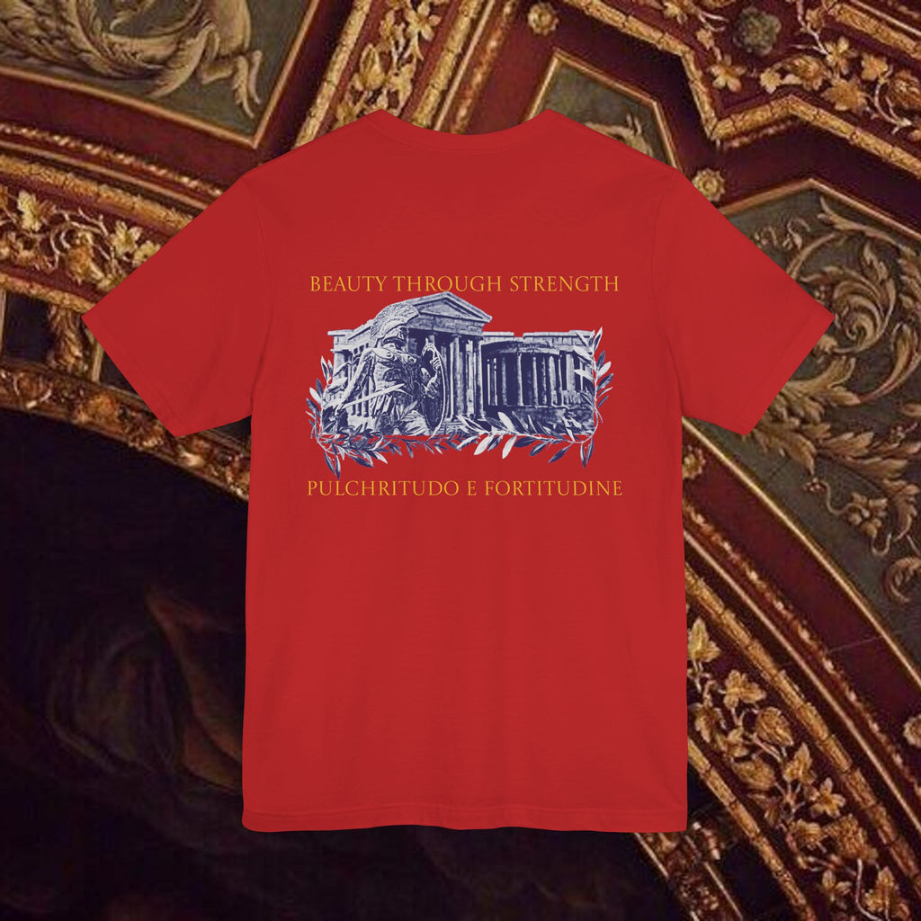 Guardian of the Temple Classically- Inspired Cotton Graphic T Shirt Back Version