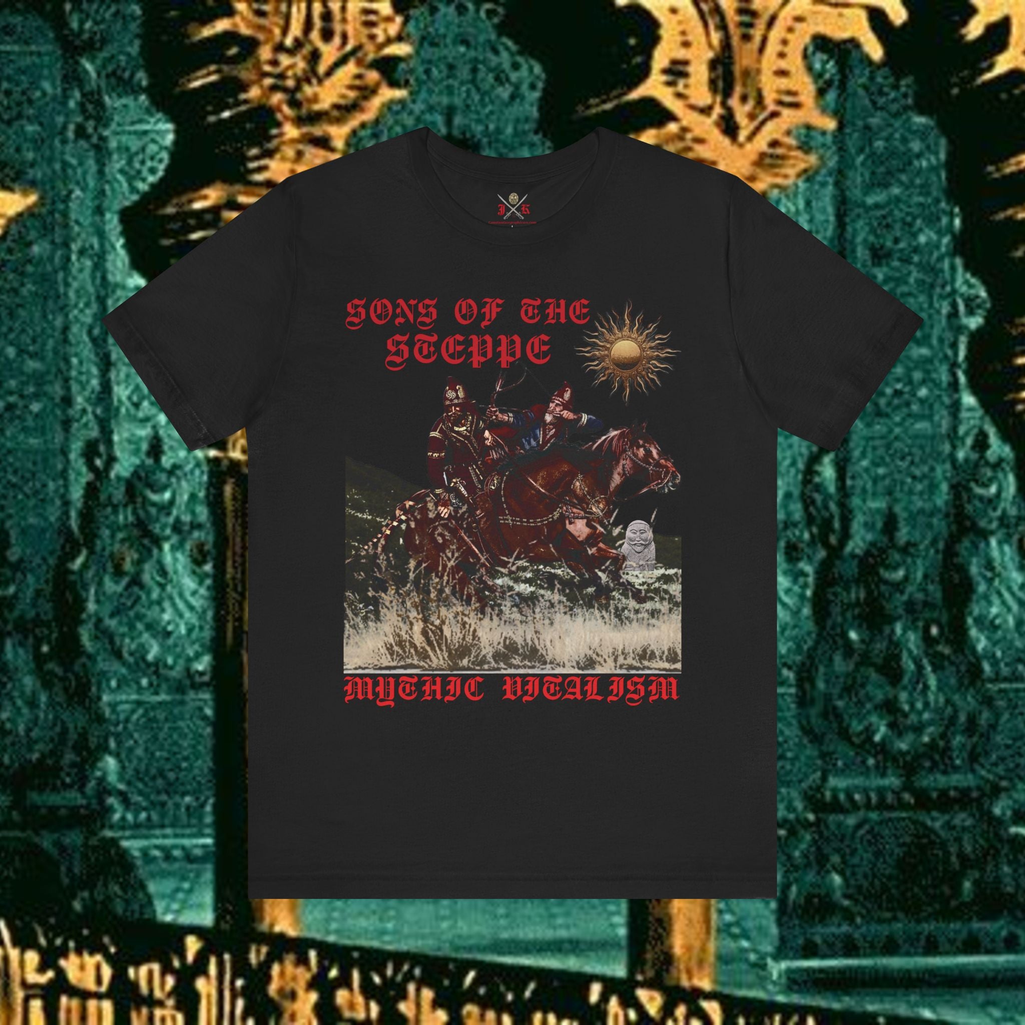 Sons of the Steppe Graphic Tee Mythical Medieval Fantasy Inspired Graphic T Shirt Front Version