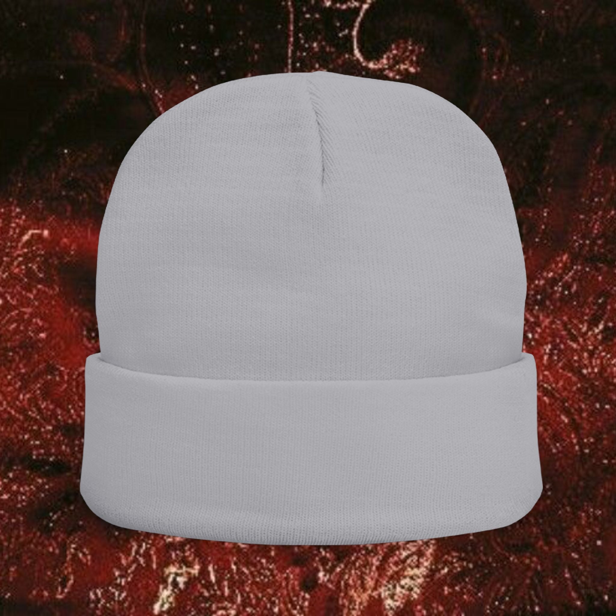 Gold Laurel Knit Beanie - Embroidered Winter Hat