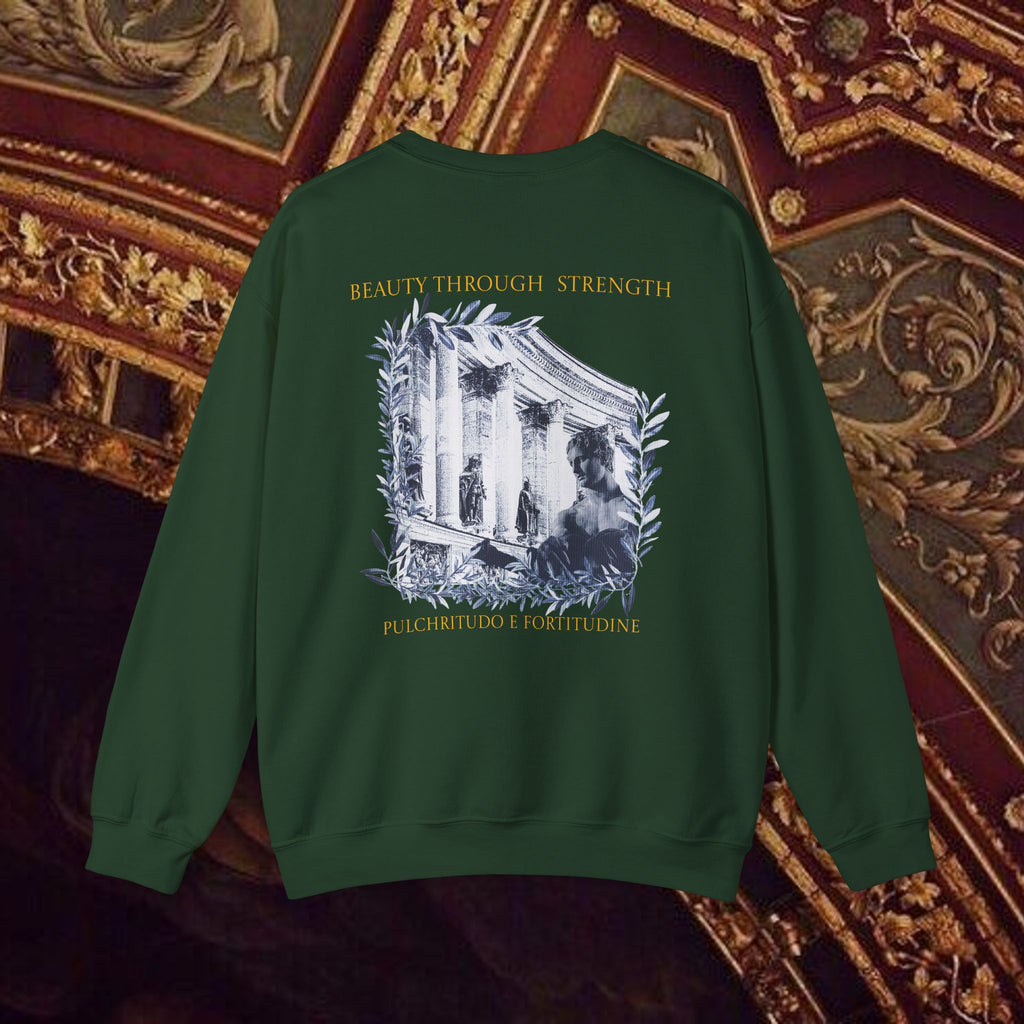 Beauty Through Strength Classically-Inspired Cotton Graphic Sweatshirt Back Version