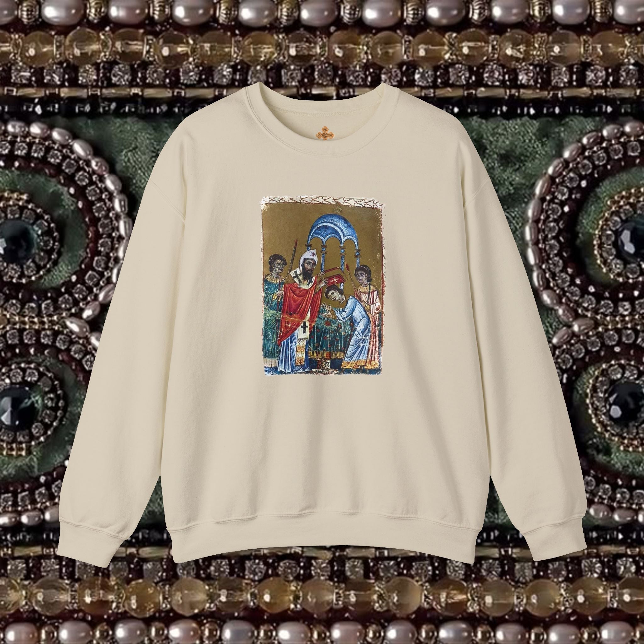 Armenian Manuscript Crewneck Graphic Sweatshirt