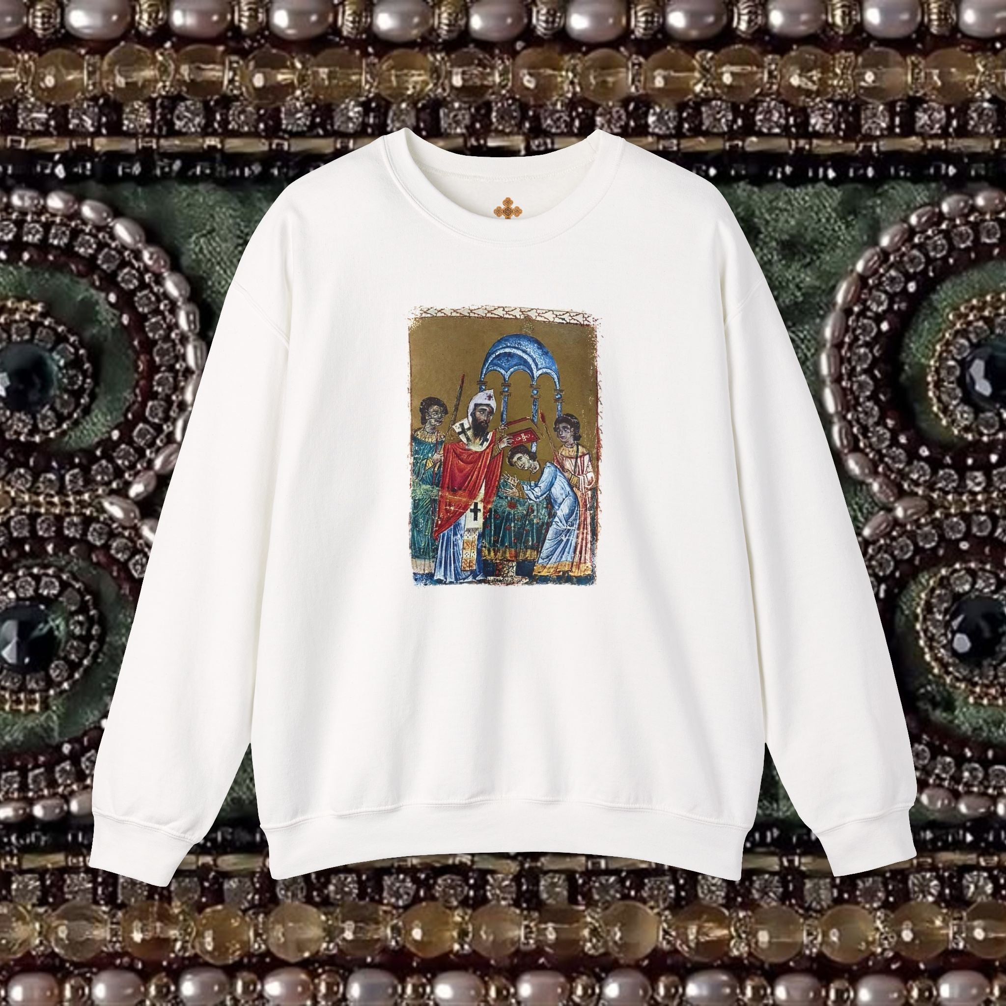 Armenian Manuscript Crewneck Graphic Sweatshirt