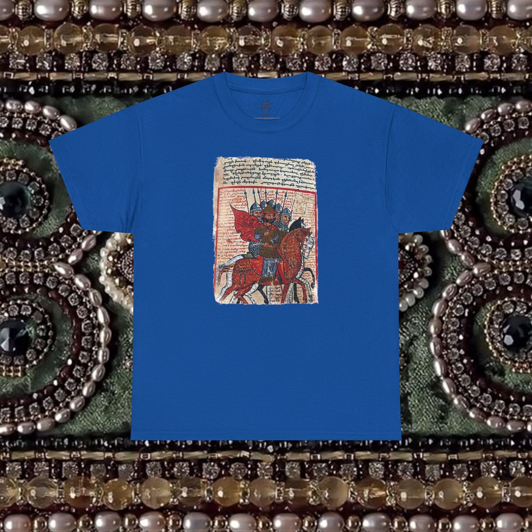 Armenian Warriors Art T-Shirt - Ancient Manuscript Design