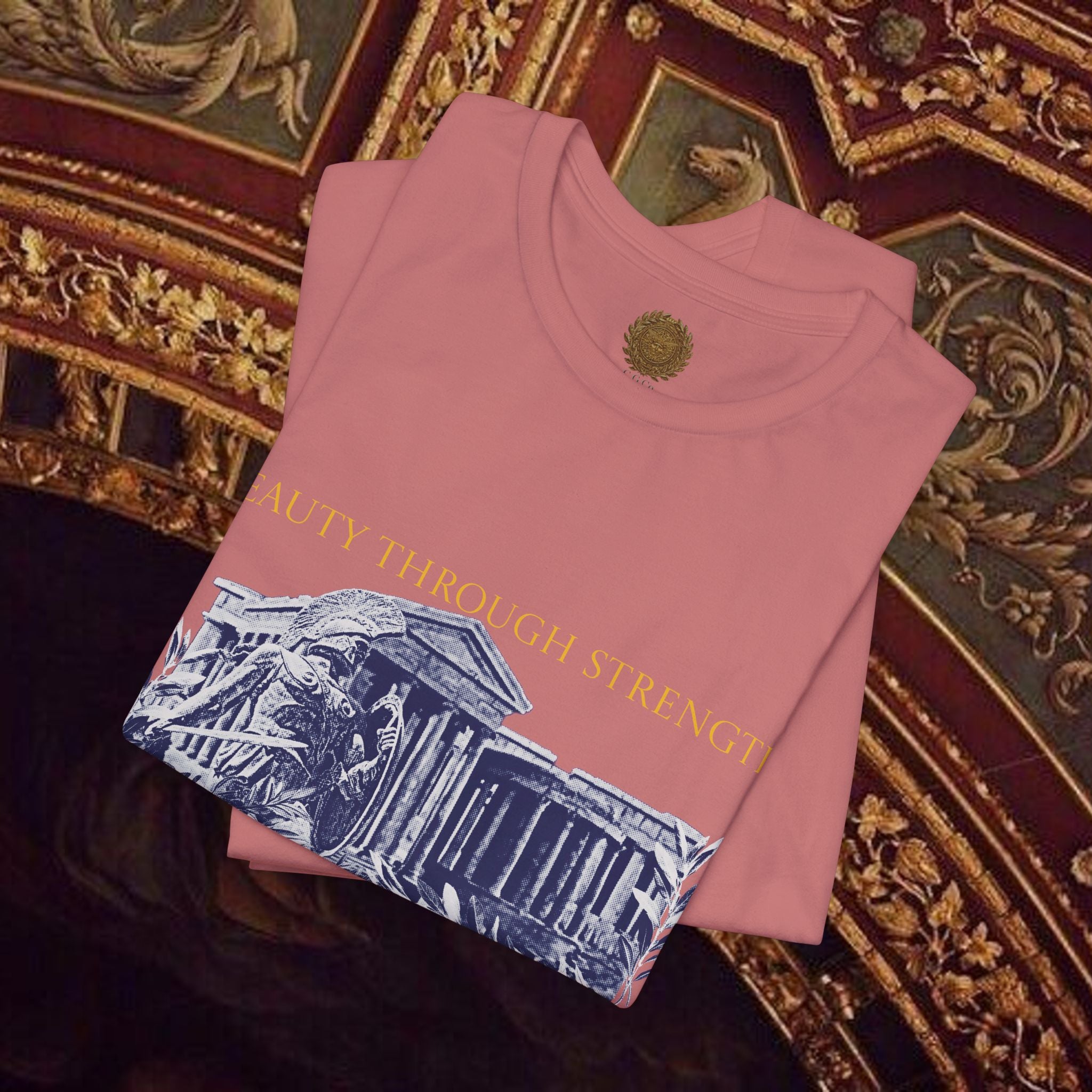 Guardian of the Temple Classically- Inspired Cotton Graphic T Shirt