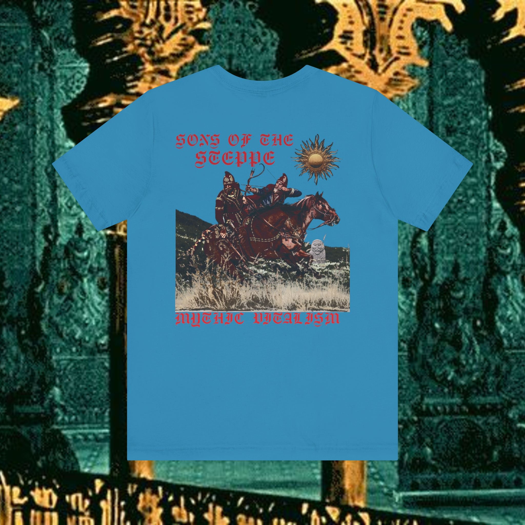 Sons of the Steppe Mythical Medieval Inspired Graphic T Shirt Back Version
