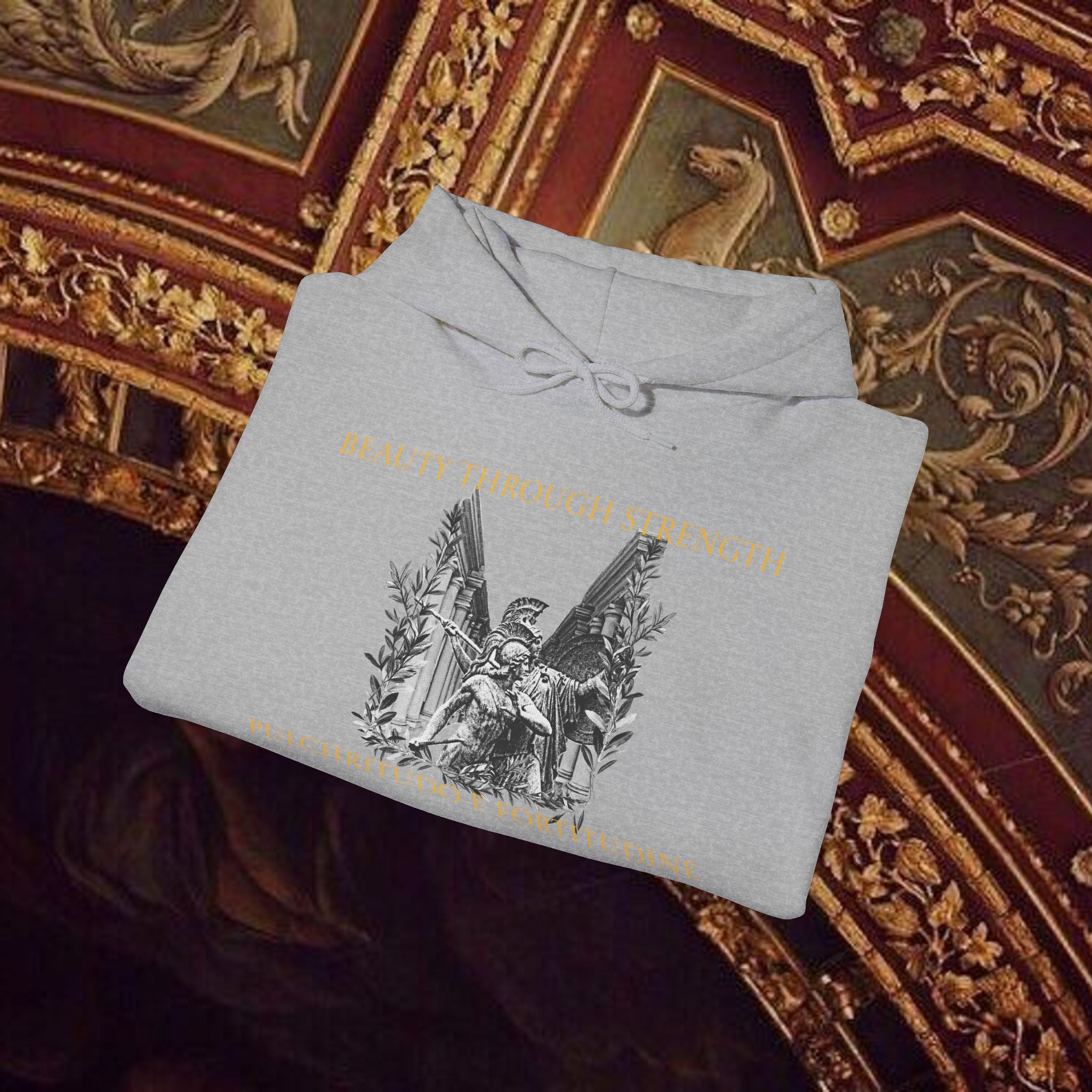 The Goddess's Protection Classically-Inspired Cotton Graphic Hoodie