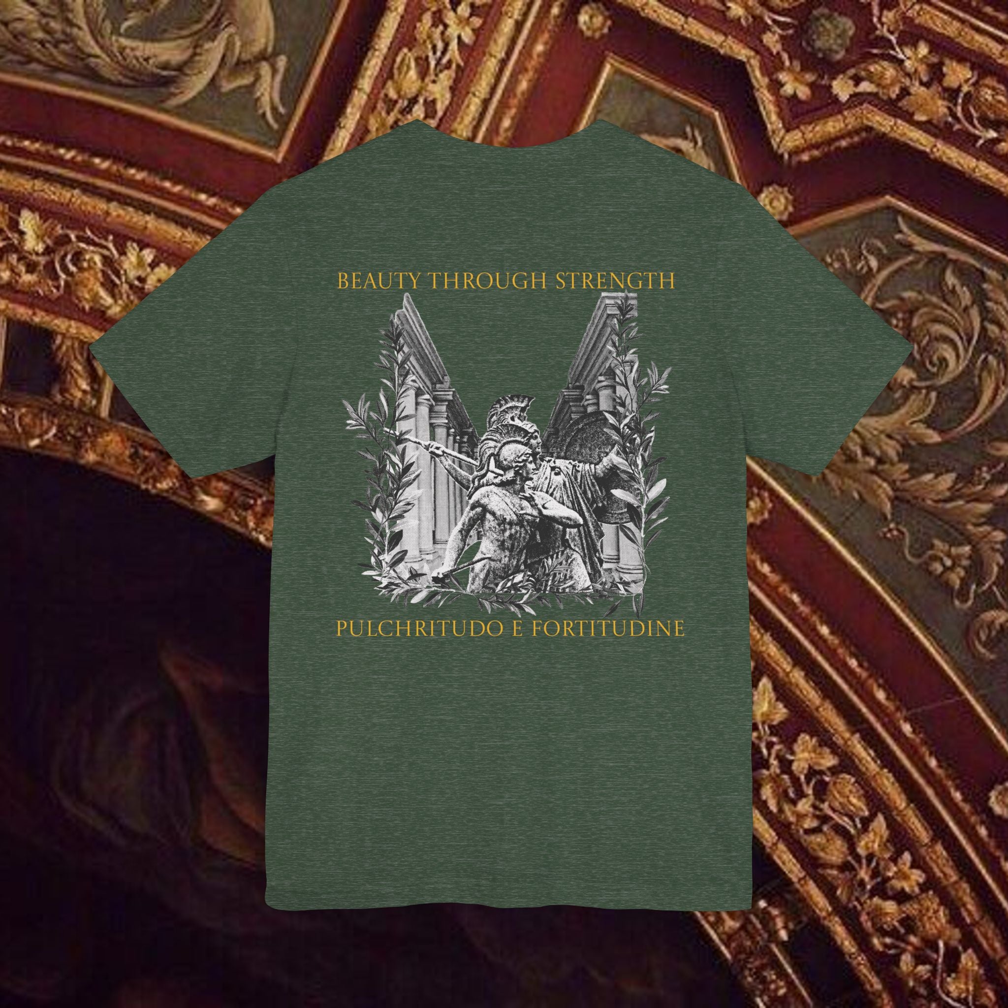 The Goddess's Protection Classically-Inspired Cotton Graphic T Shirt Back Version