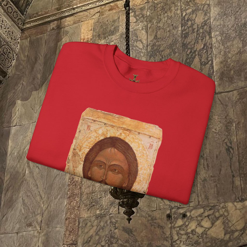 Byzantine Icon Art Sweatshirt - Manuscript Design