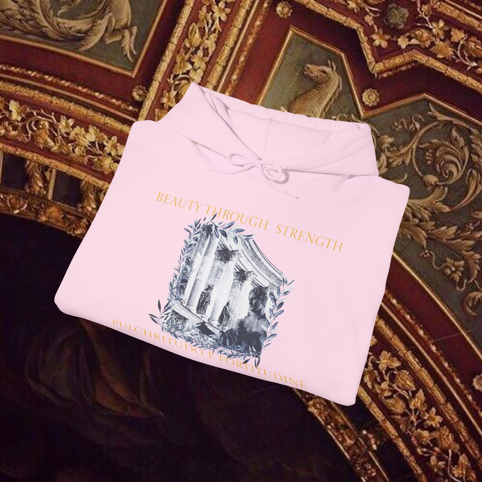 Beauty Through Strength Classically-Inspired Cotton Graphic Hoodie