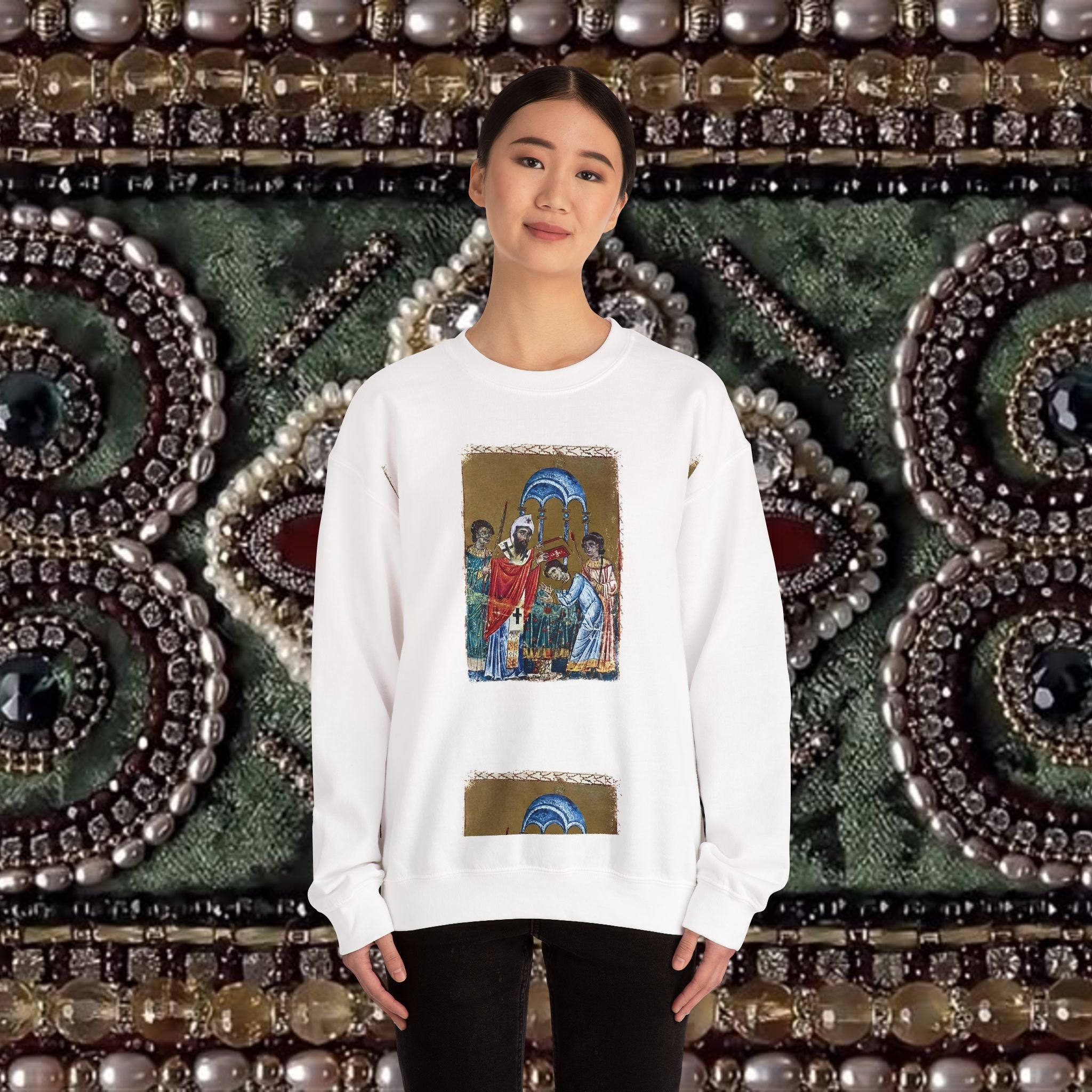 Armenian Manuscript Crewneck Graphic Sweatshirt