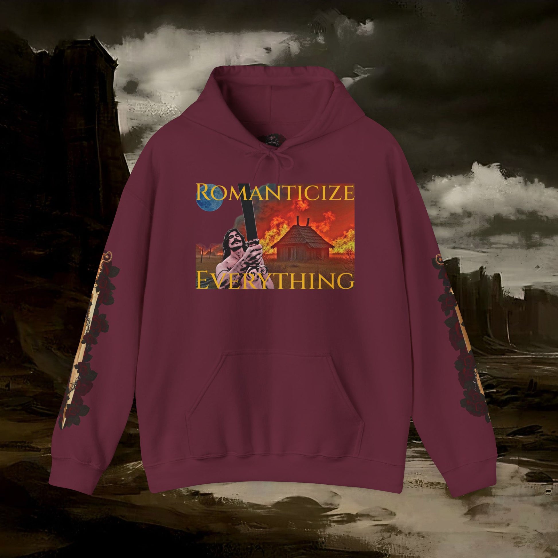 The Barbarian's Mirror Graphic Early Medieval Fantasy Inspired Hoodie