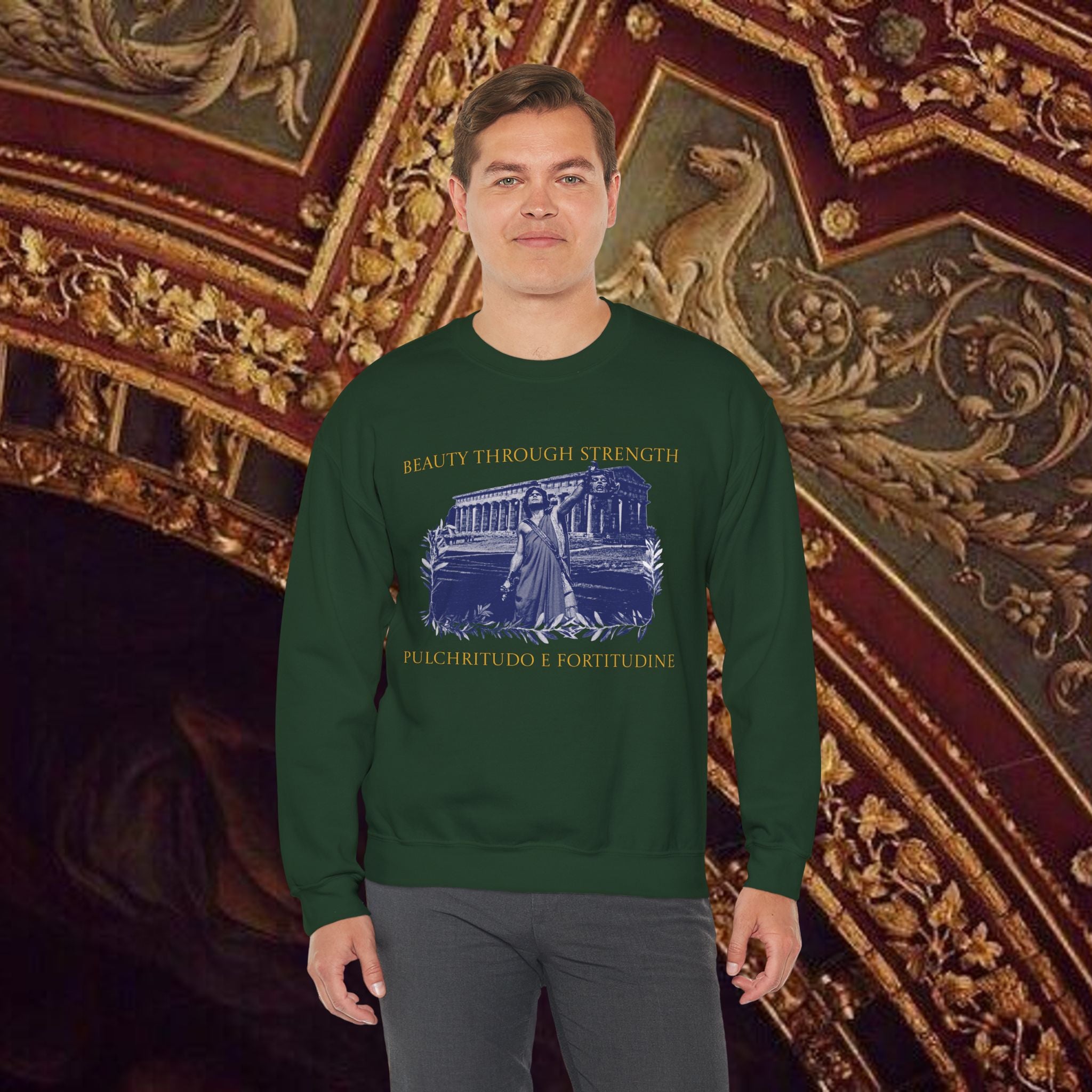 The Hero's Victory Classically-Themed Cotton Graphic T Sweatshirt