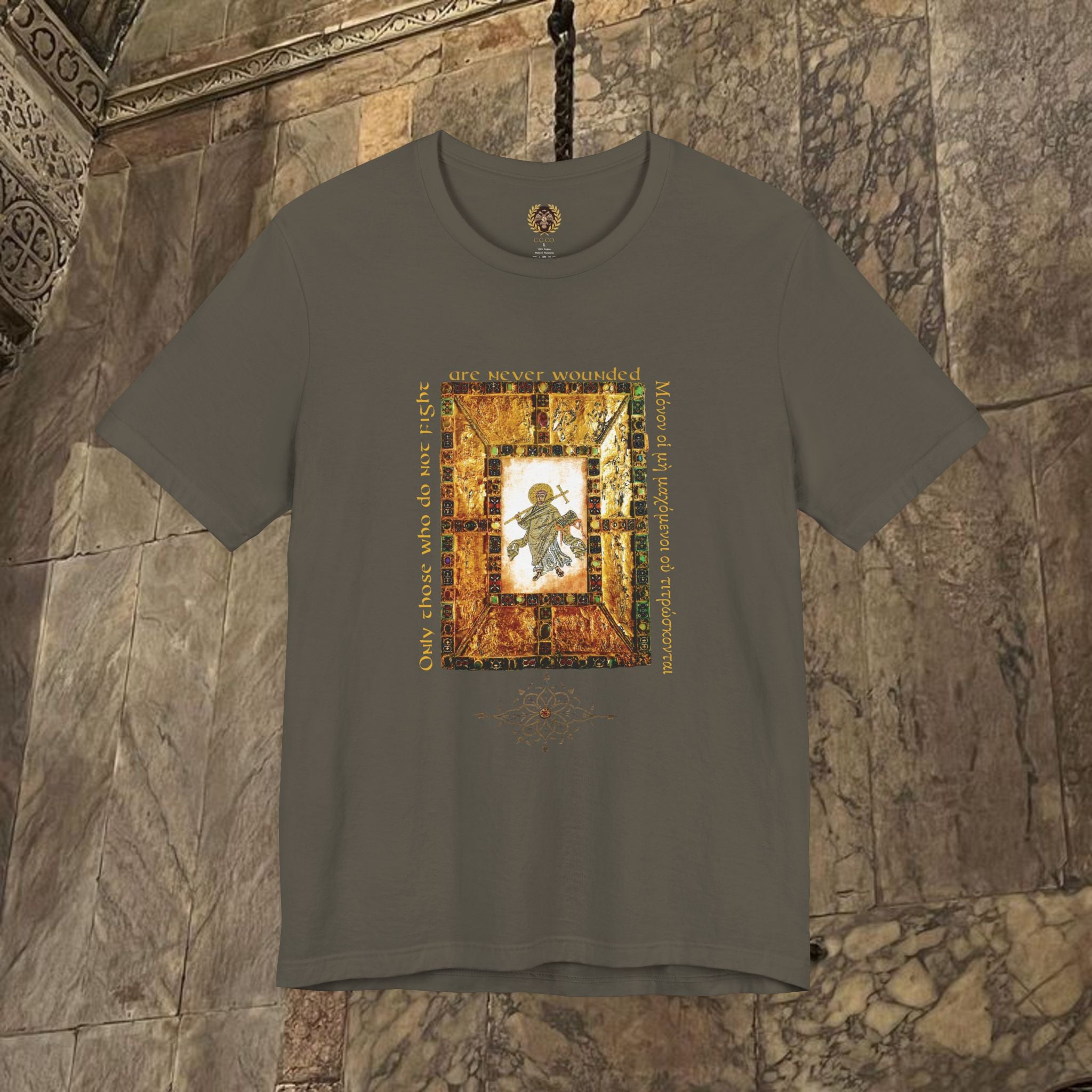 The Scholar's Manuscript Byzantine Inspired Medieval Cotton Graphic T-Shirt