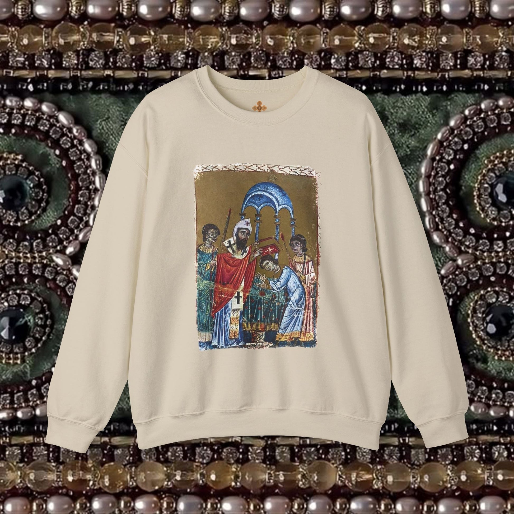Armenian Manuscript Crewneck Graphic Sweatshirt