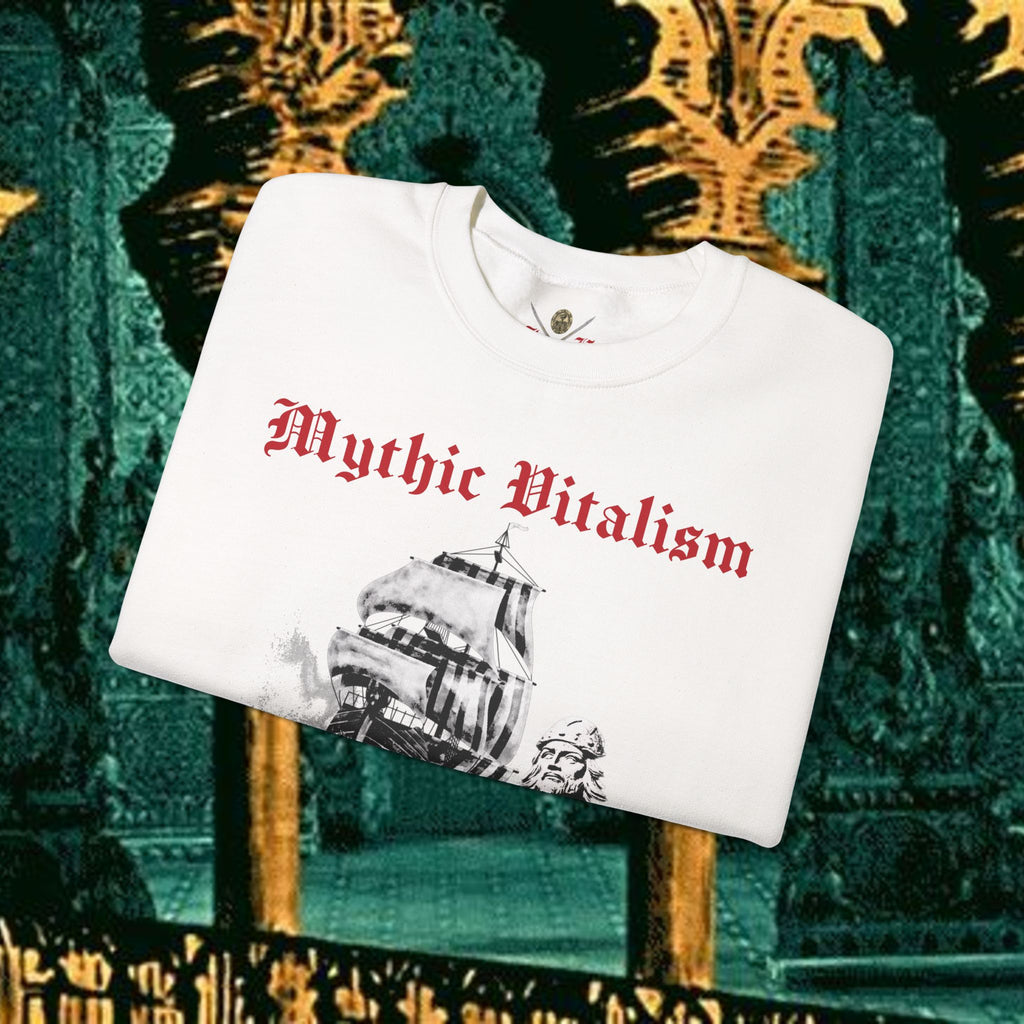 Mythic Vitalism, Sanguis Christianus Vetus  Exploration and Adventure Inspired Crewneck Sweatshirt