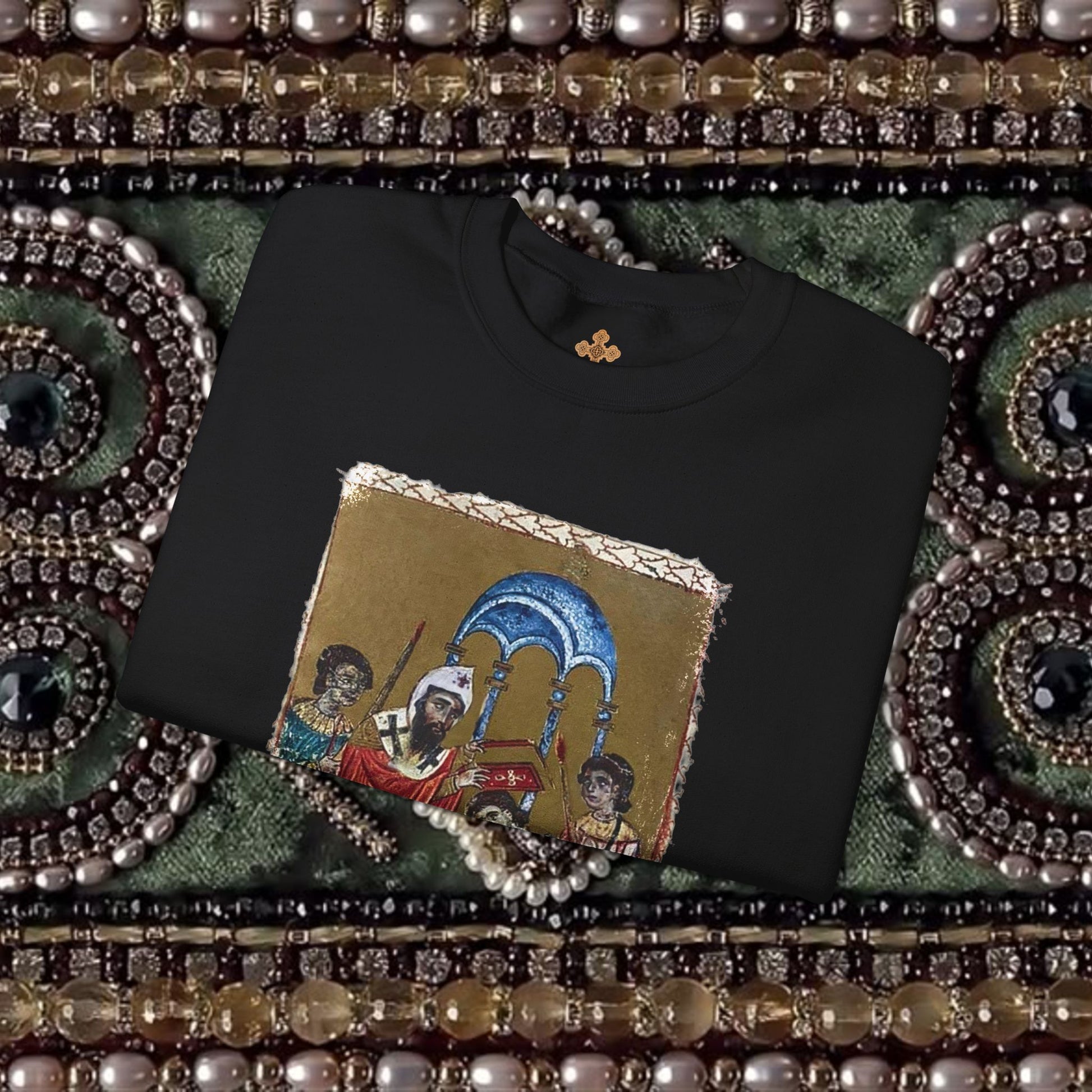 Armenian Manuscript Crewneck Graphic Sweatshirt