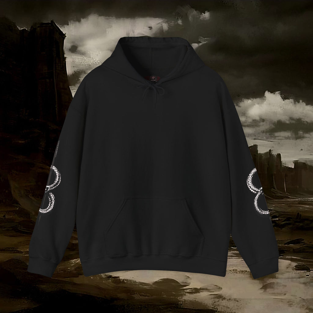 The Barbarian's Fate Medieval Dark Fantasy Inspired Graphic Hoodie back version