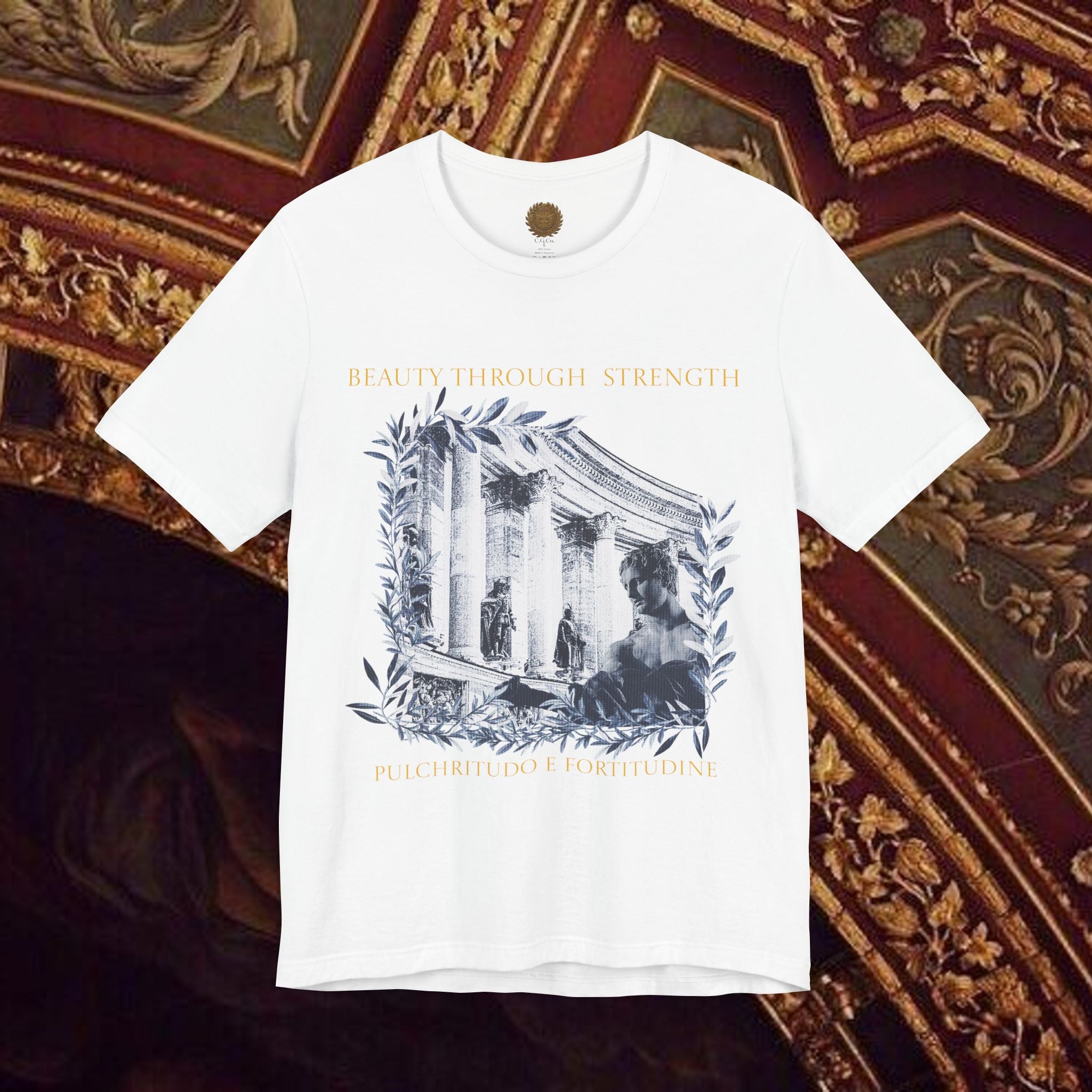 Beauty Through Strength Classically-Inspired Cotton Graphic T-Shirt