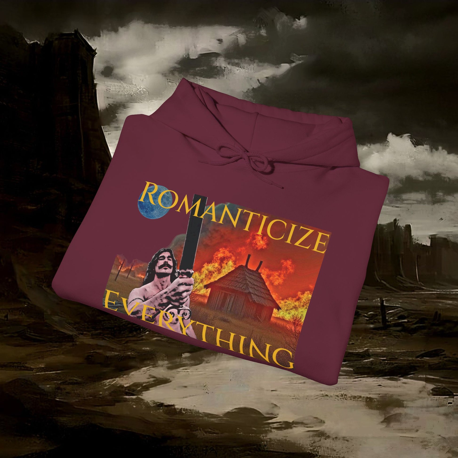 The Barbarian's Mirror Graphic Early Medieval Fantasy Inspired Hoodie