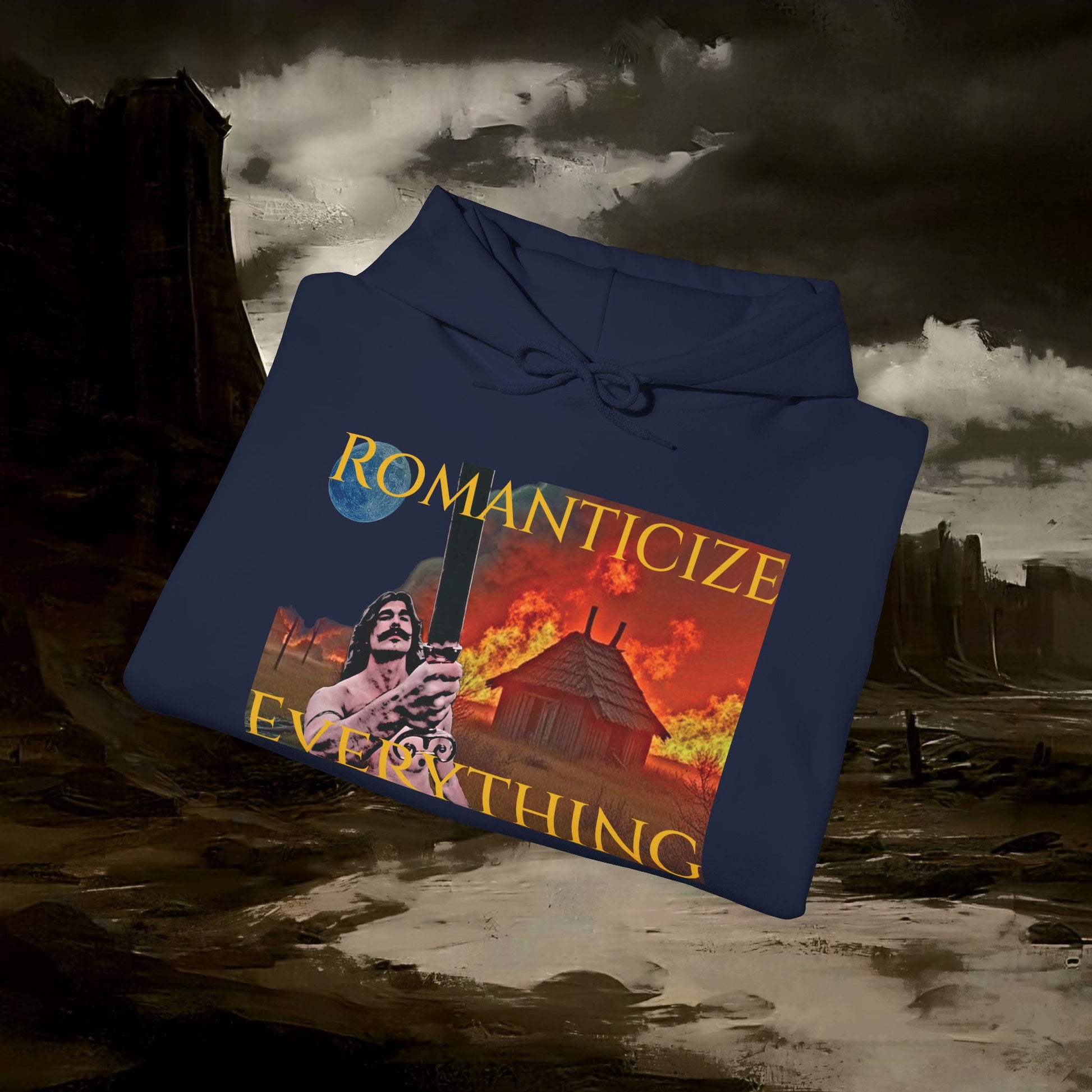 The Barbarian's Mirror Graphic Early Medieval Fantasy Inspired Hoodie