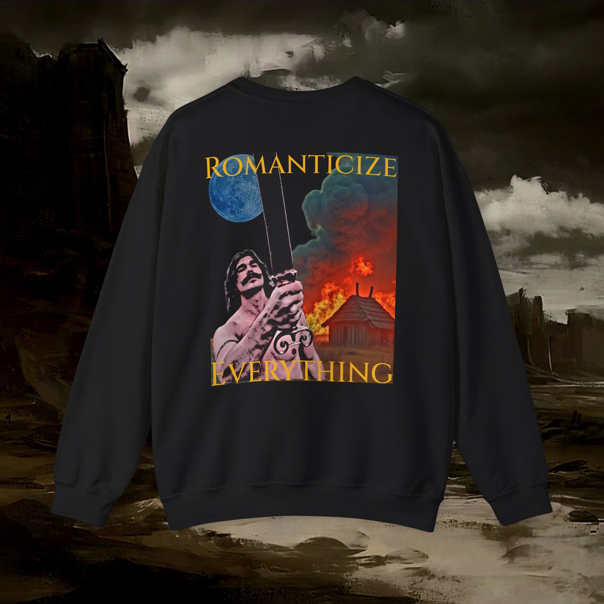 The Barbarian's Mirror Fantasy Medieval Inspired Unisex Sweatshirt Back Version