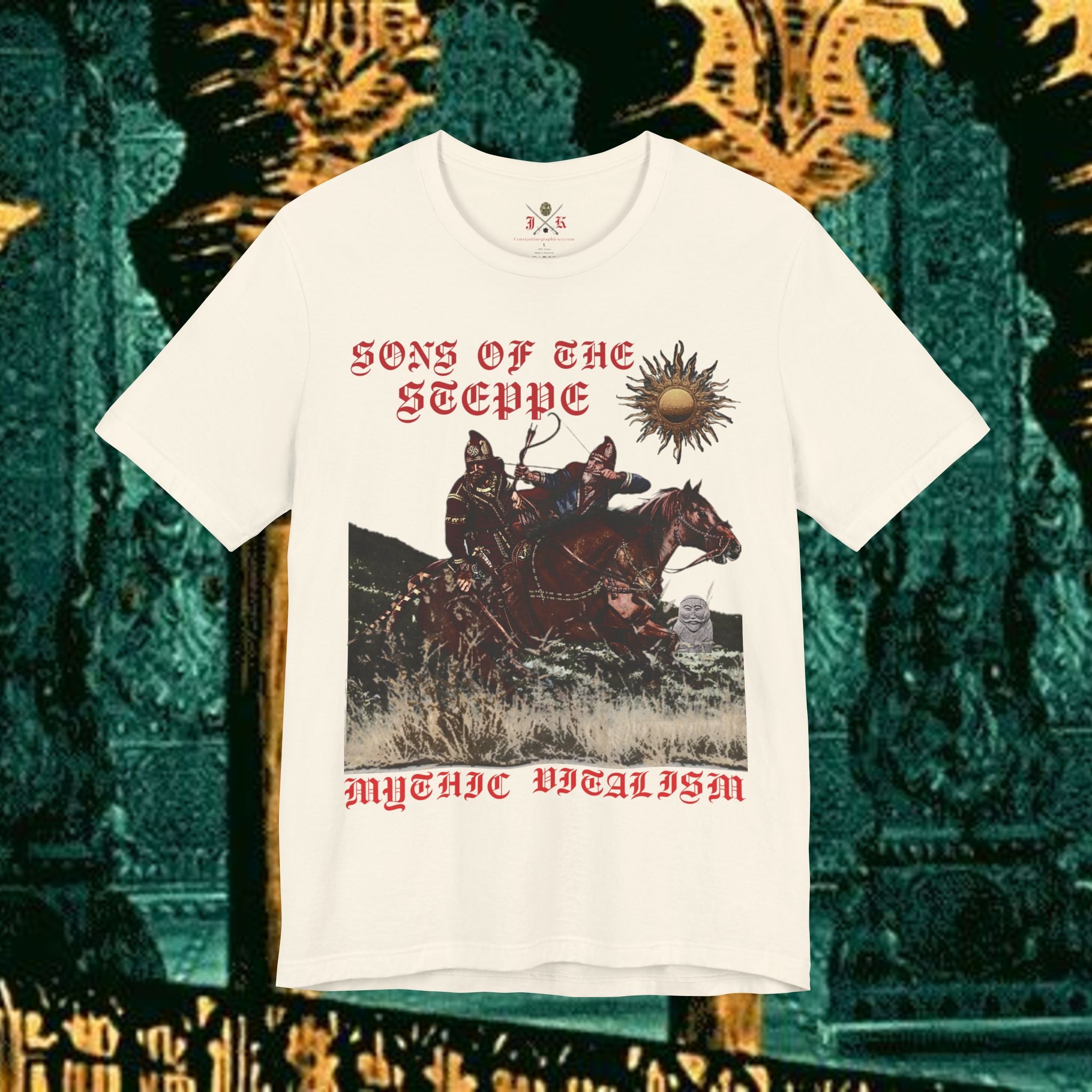 Sons of the Steppe Graphic Tee Mythical Medieval Fantasy Inspired Graphic T Shirt Front Version